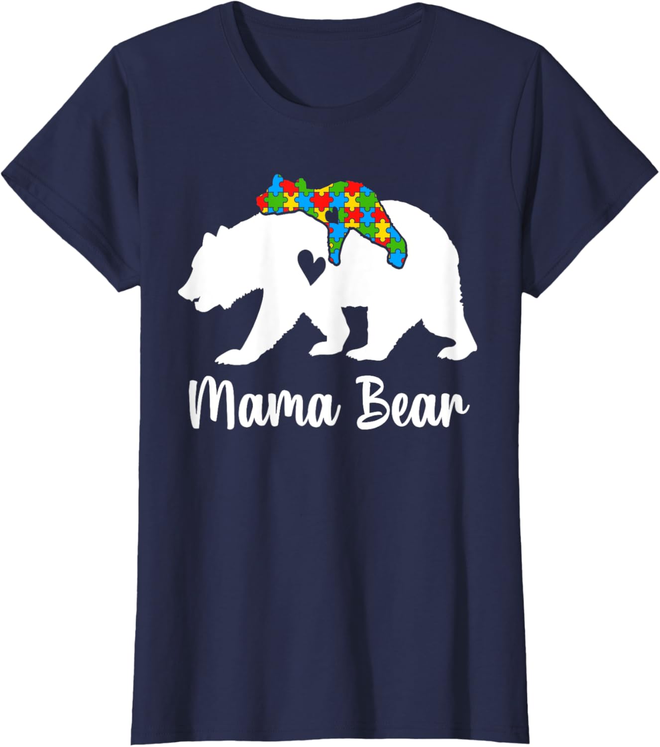Mama Bear Love Support Autism Awareness Bear Family