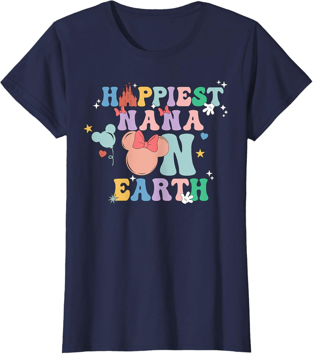 Happiest Nana On Earth Groovy Mom Mother's Day Mother Shirt