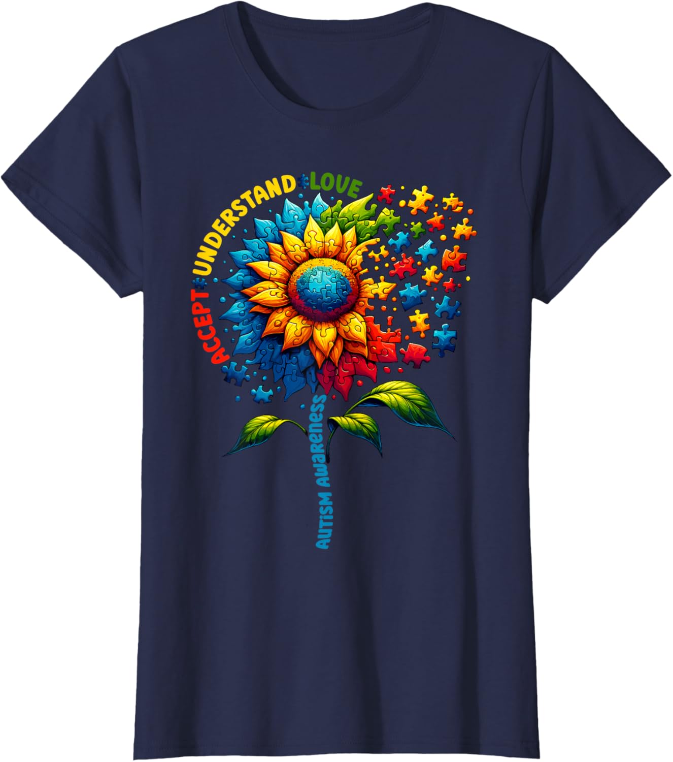Autism Awareness Sunflower Men Women kids Autism Sunflower