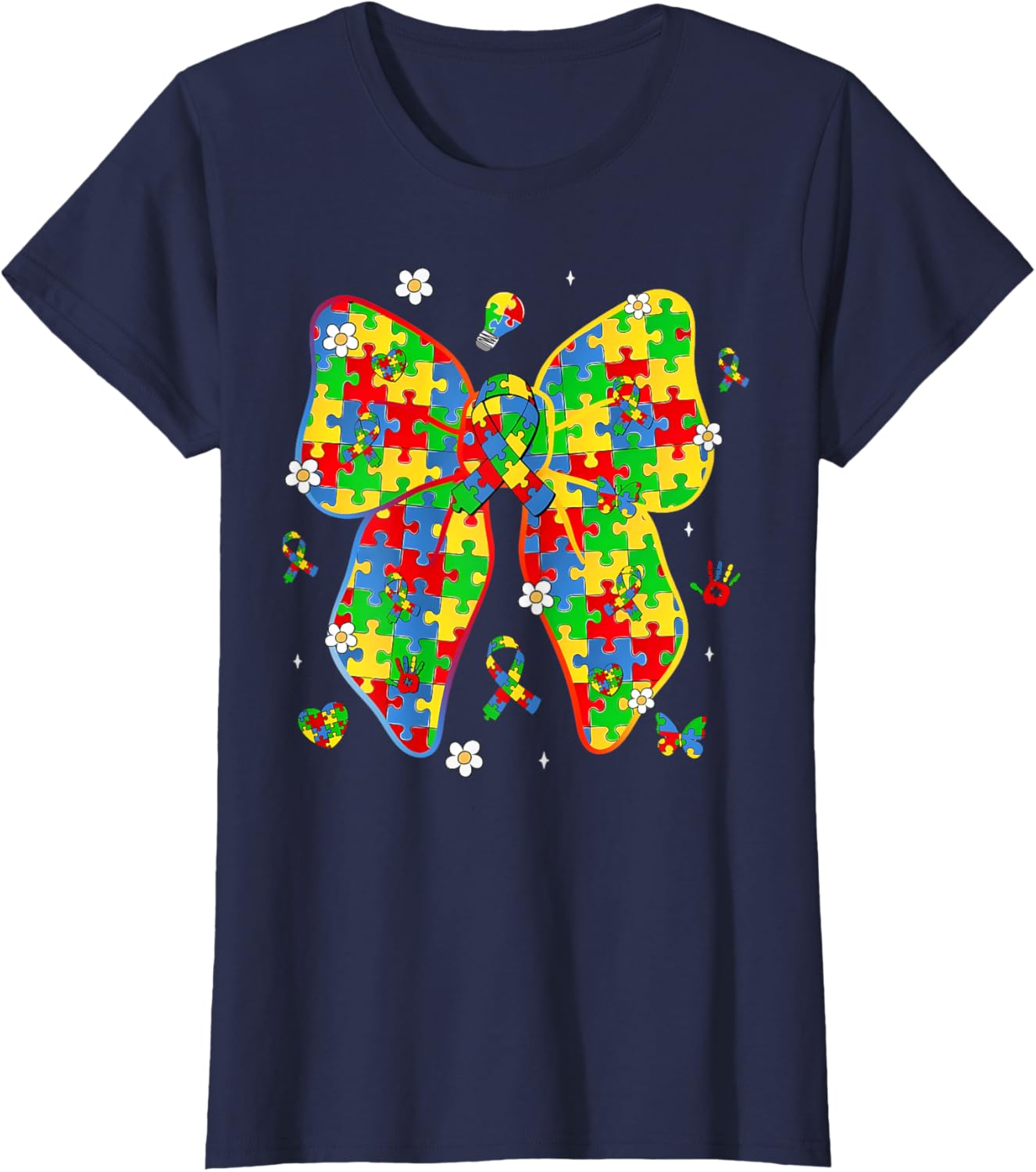 Autism Awareness Coquette Bow Puzzle Bow Women Kids Girl Boy