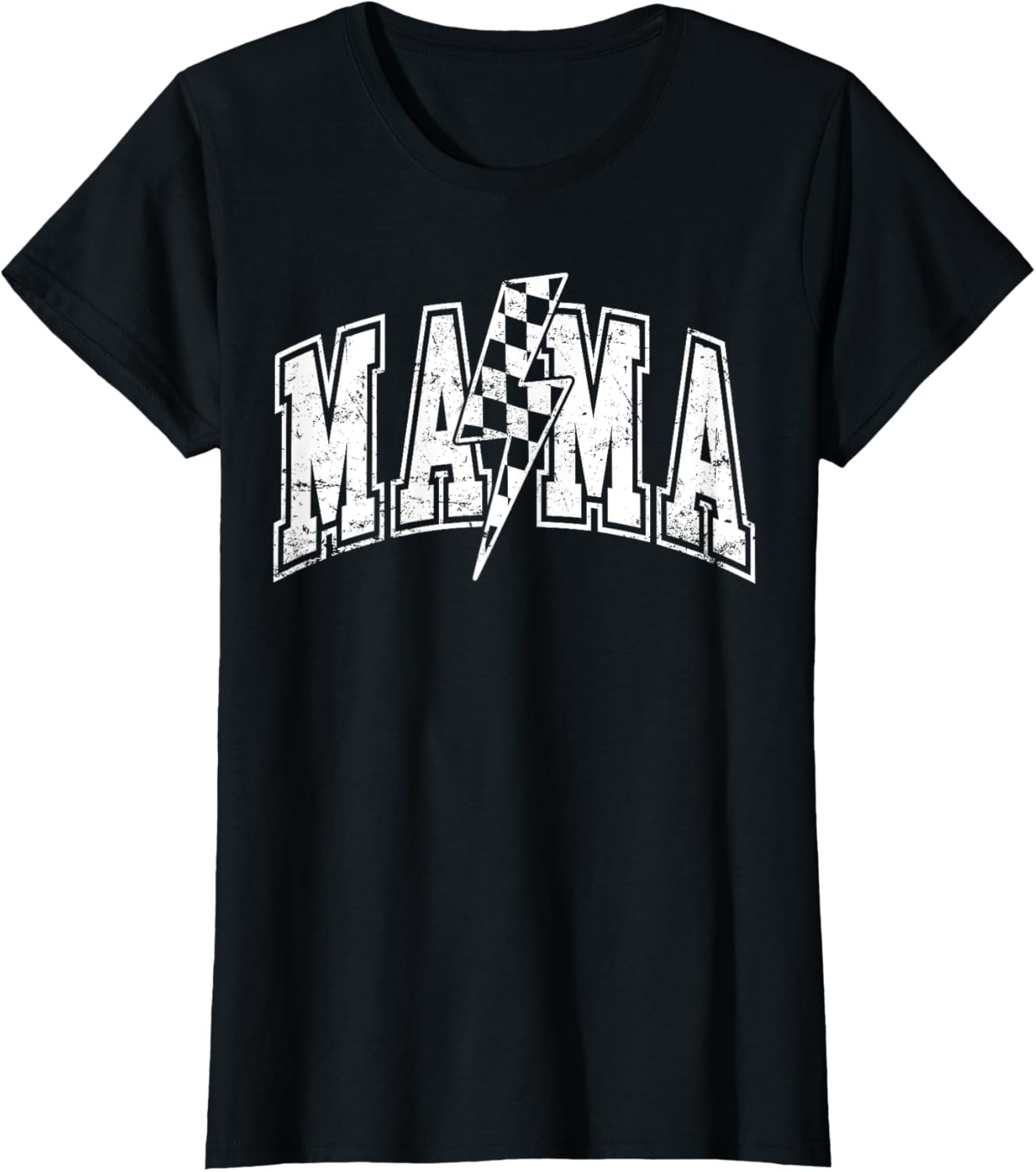 Mama Lightning Bolt Checkered Varsity Mom Women Mother's Day Mother Shirt