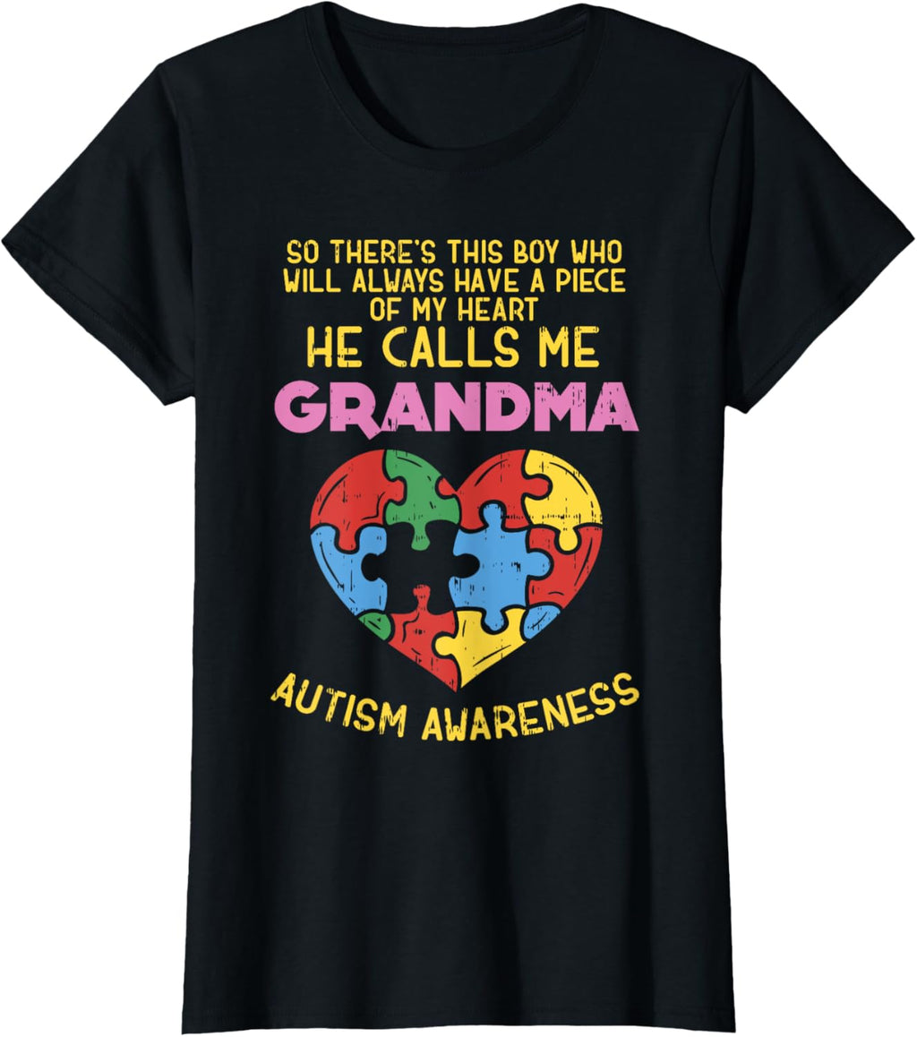 Grandma Autism Awareness Shirt Austistic Boy Piece My Heart
