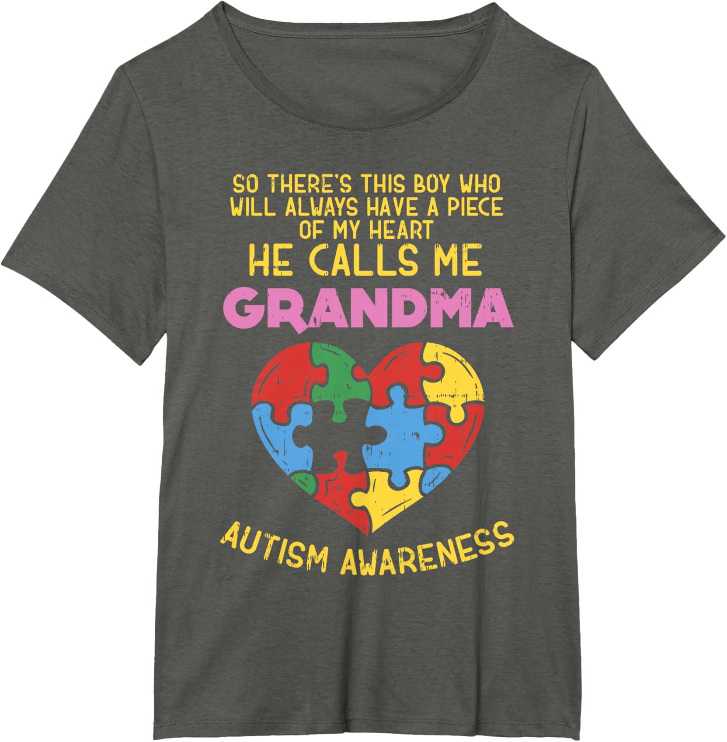 Grandma Autism Awareness Shirt Austistic Boy Piece My Heart