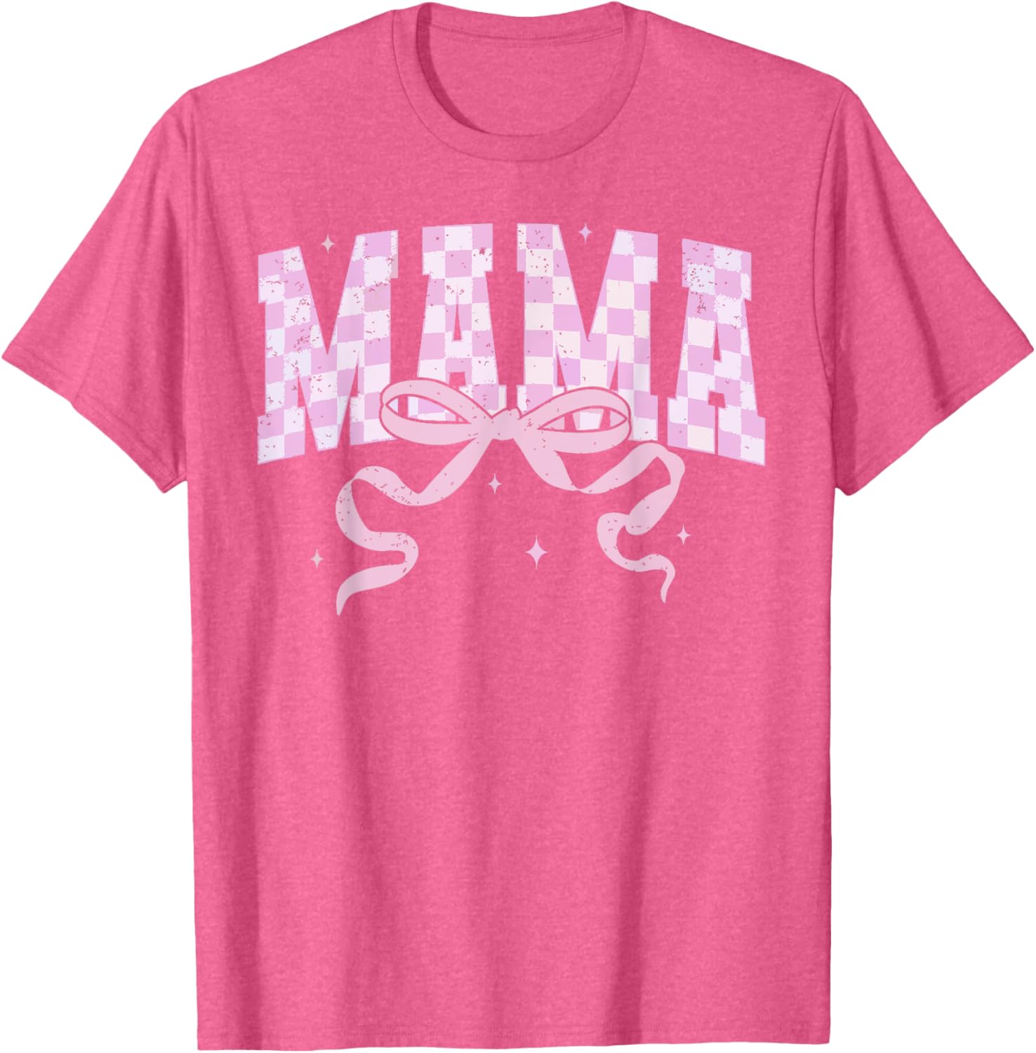 Retro Checkered Mama Coquette Mother's Day Pink Bow