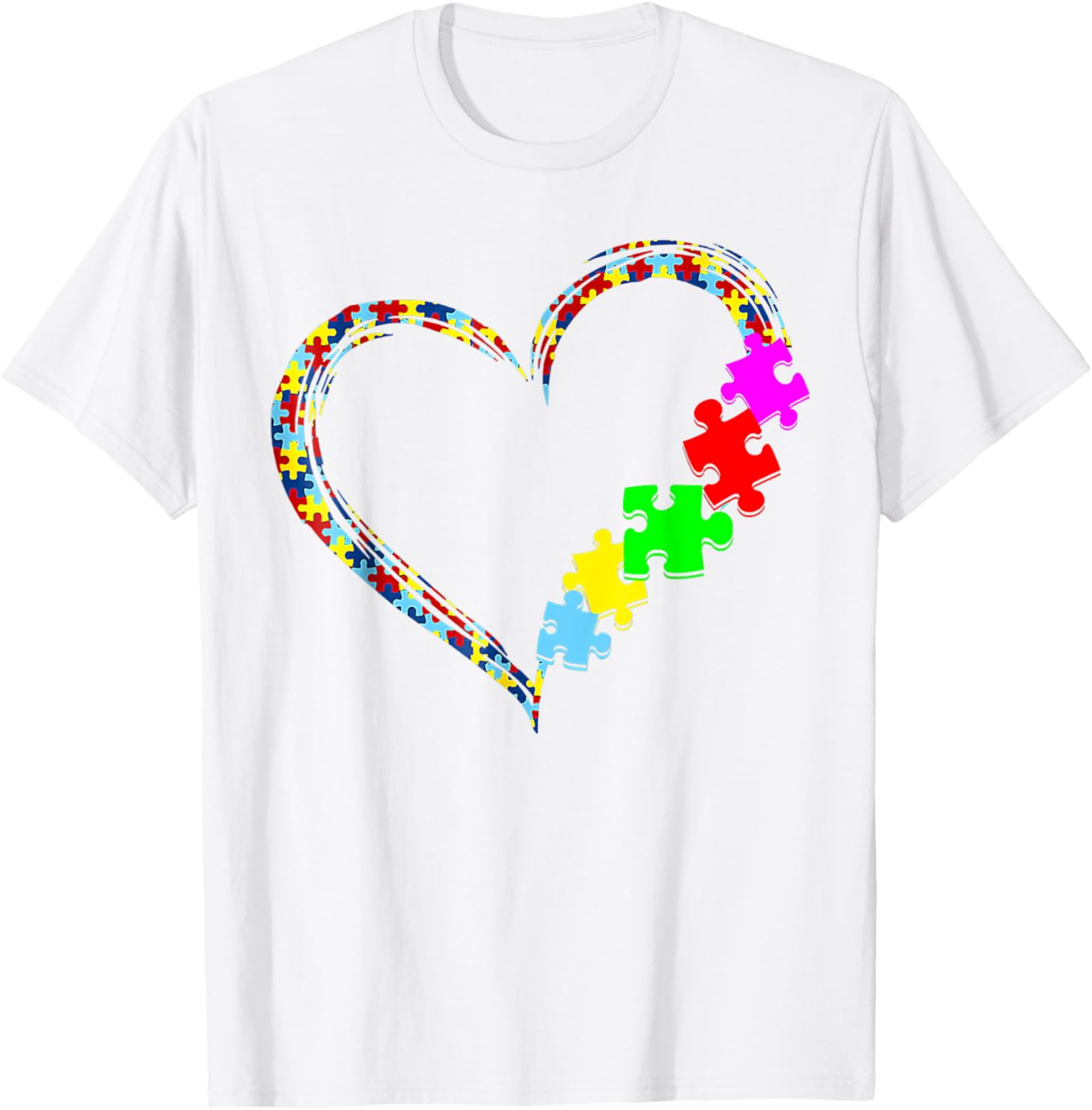 Autism Awareness Love Heart Puzzle Piece Gift Men Women