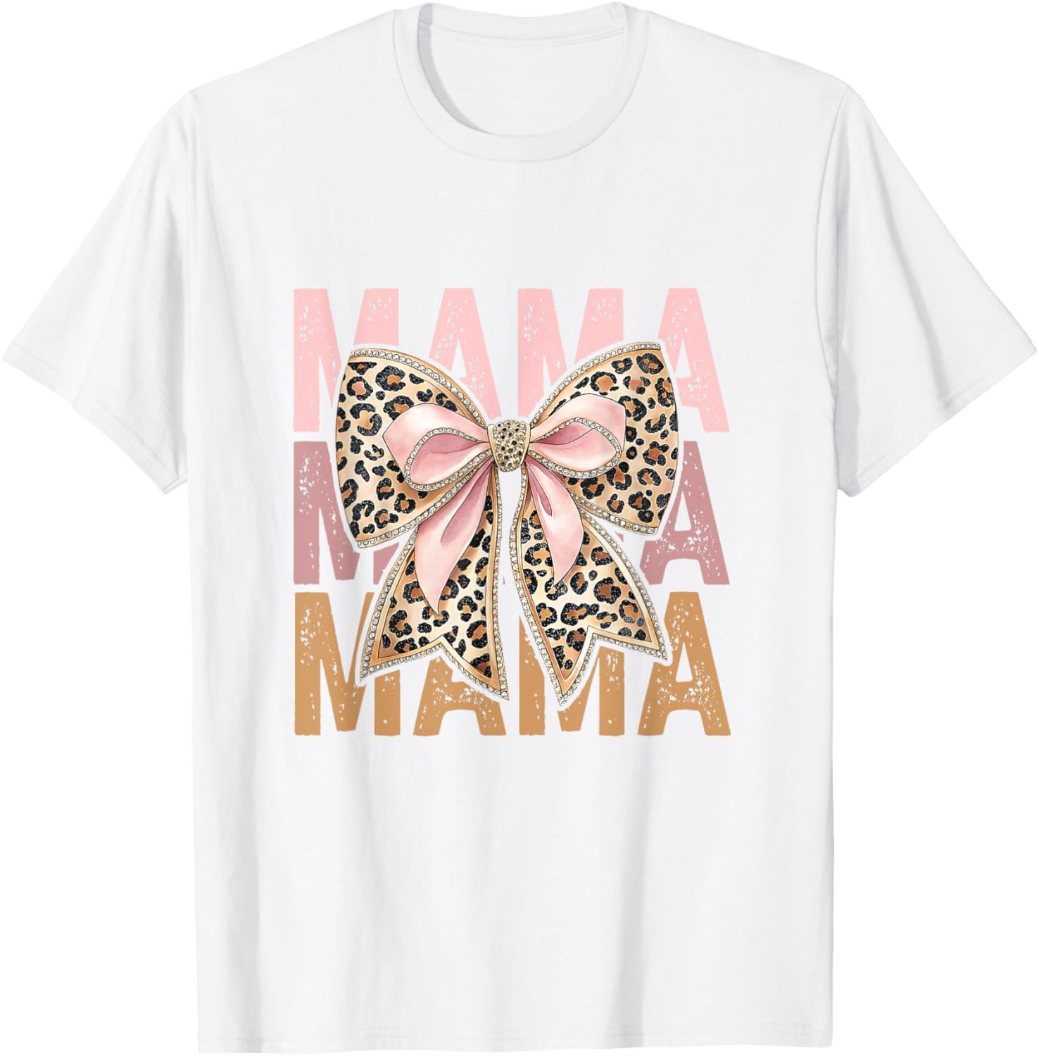 Retro Leopard Mama,Cute Mom Retro Coquette Bow Mother's Day