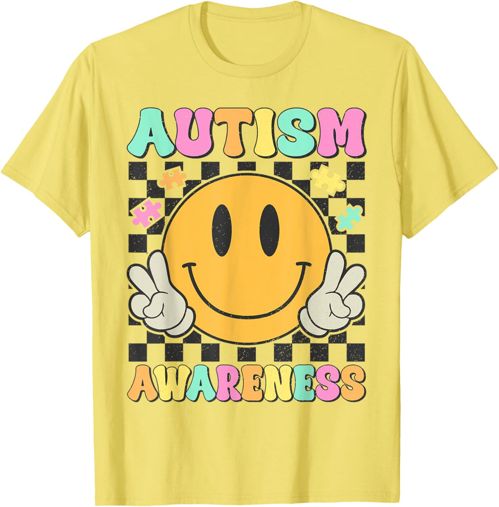 Autism Awareness Kids Men Women Smile Face Autistic Autism