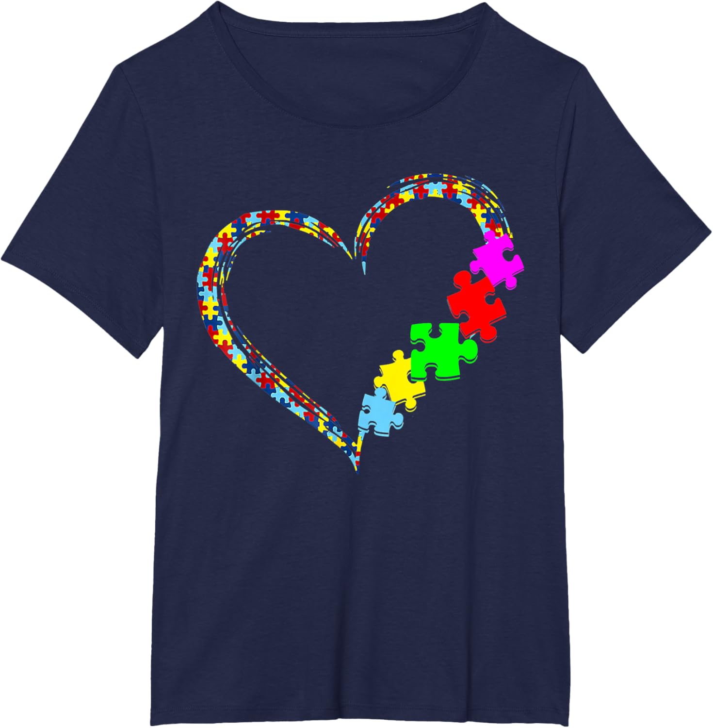 Autism Awareness Love Heart Puzzle Piece Gift Men Women