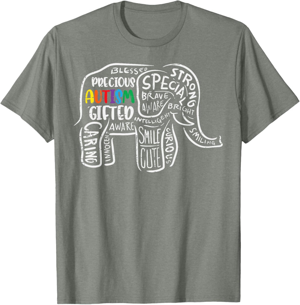 Autism Awareness Elephant Acceptance Autistic Men Women Kids
