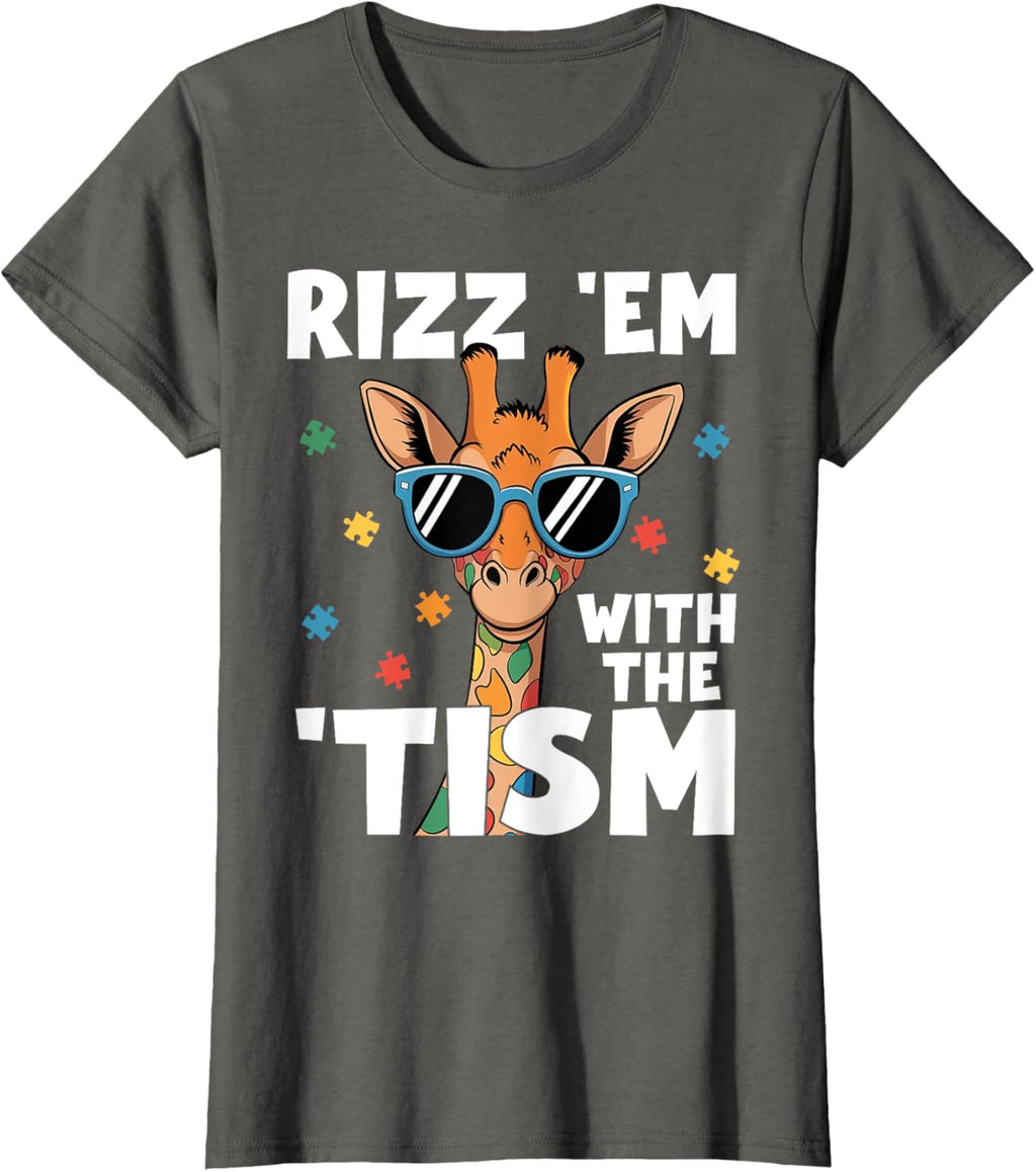 Rizz em with the tism Autism Giraffe Funny Autism Awareness