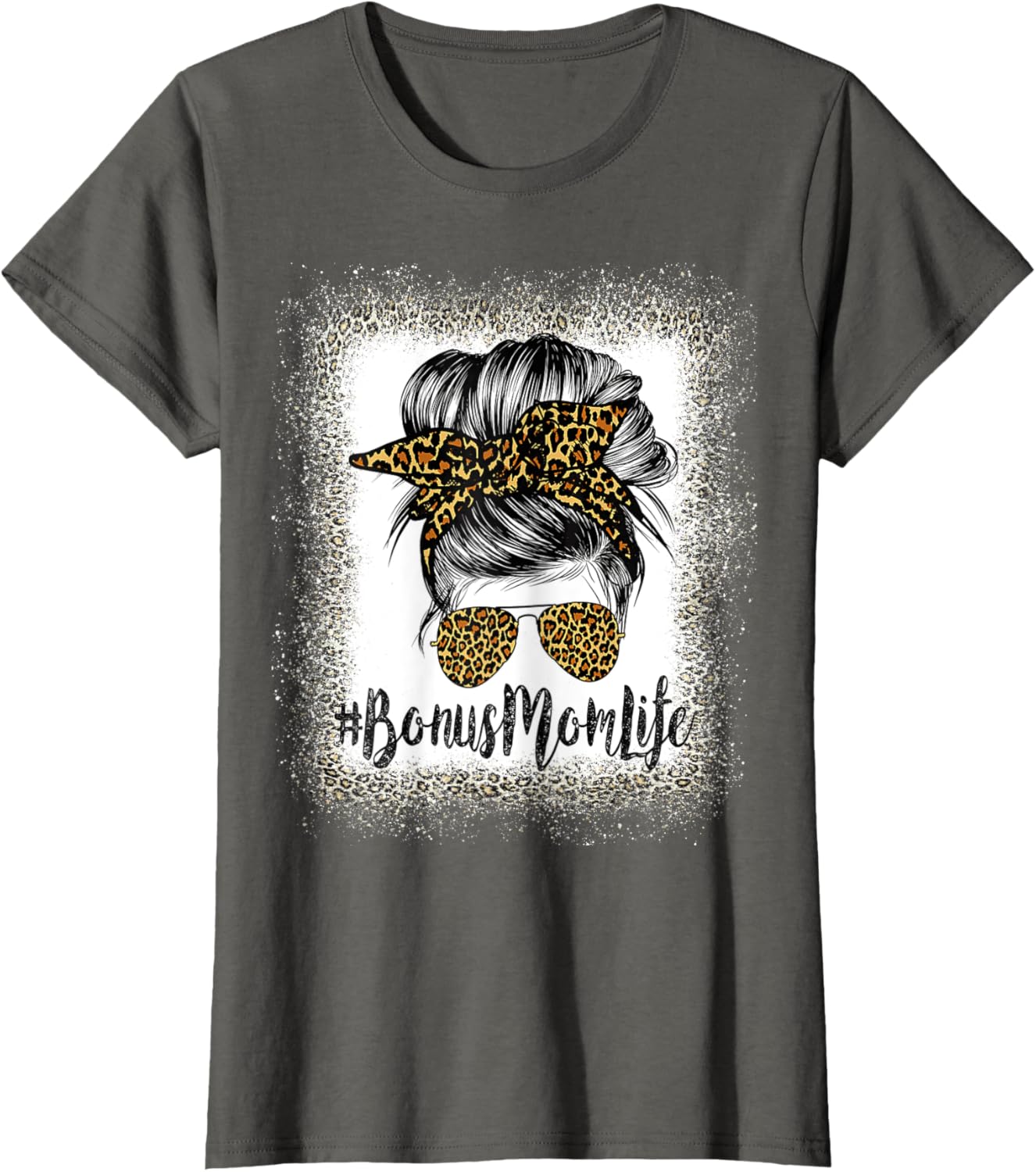 Bonus Mom Life Hair Bandana Glasses Leopard Mother's Day T