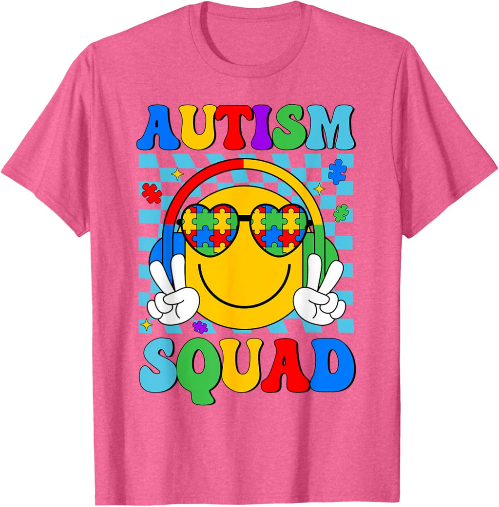 Autism Awareness Autism Squad Support Smile Face Women Men