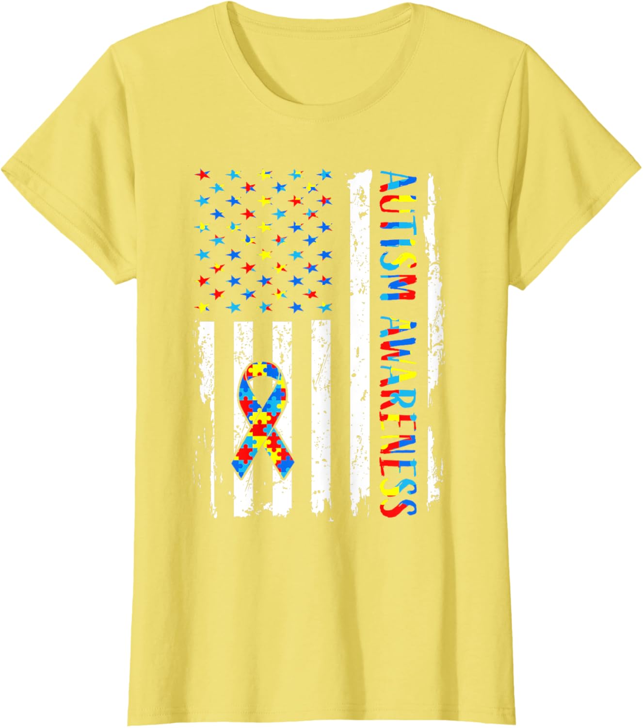 Autism Awareness Mom Dad USA flag Autistic Awareness Autism