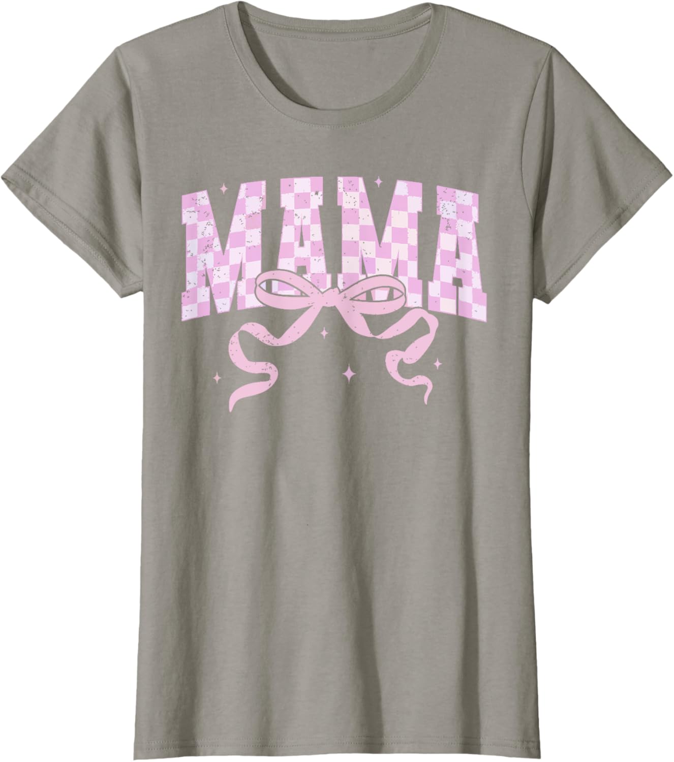 Retro Checkered Mama Coquette Mother's Day Pink Bow