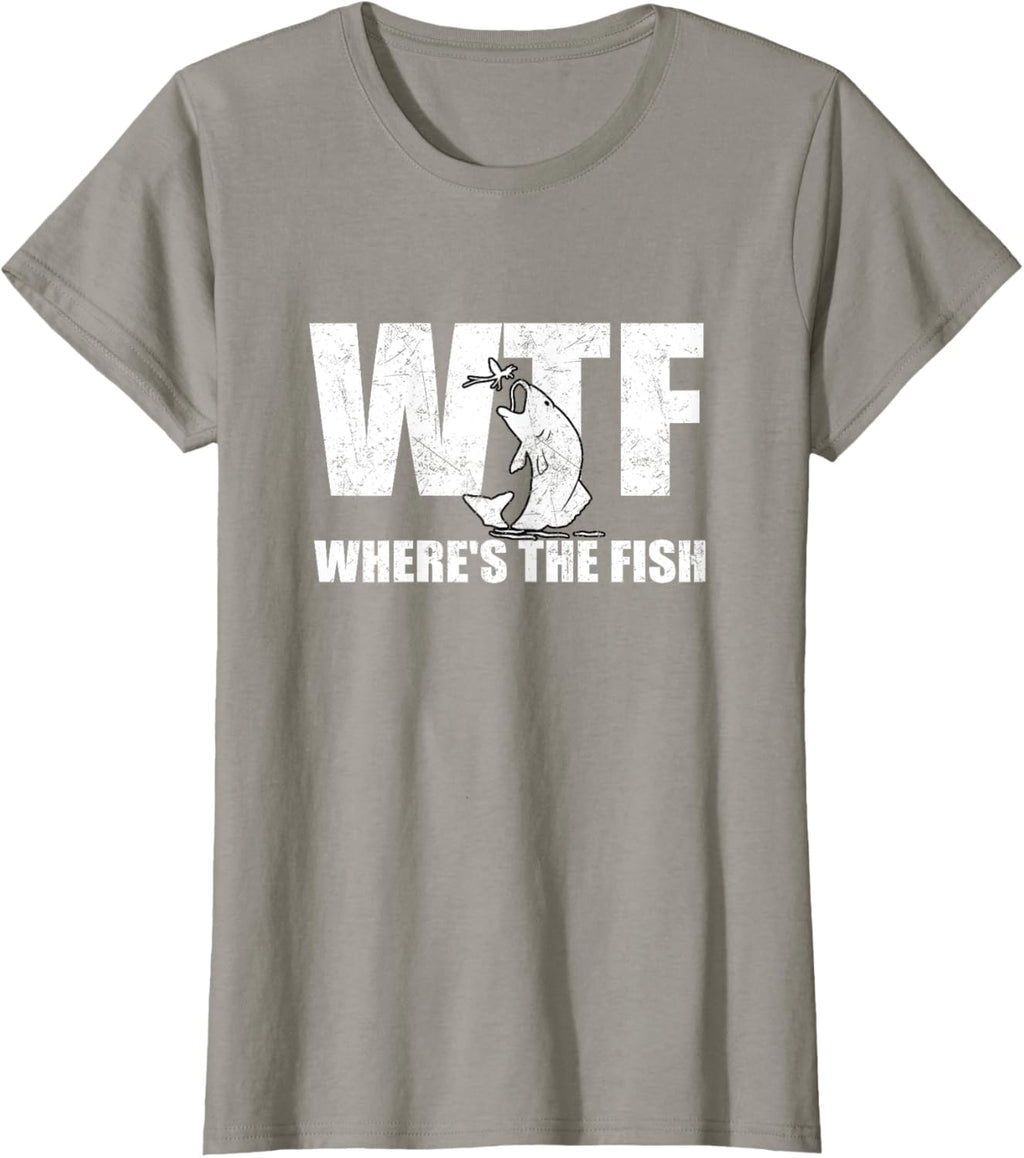 WTF Where's The Fish Men's Funny Fishing Gifts Fathers Day