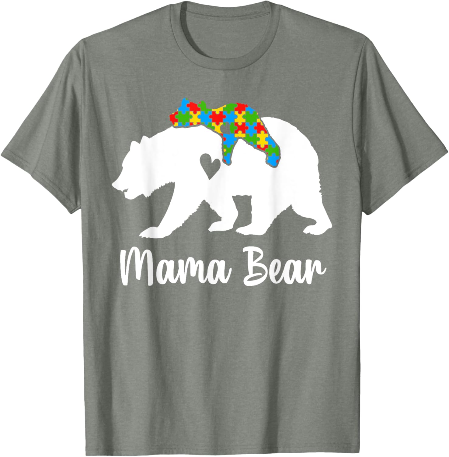 Mama Bear Love Support Autism Awareness Bear Family