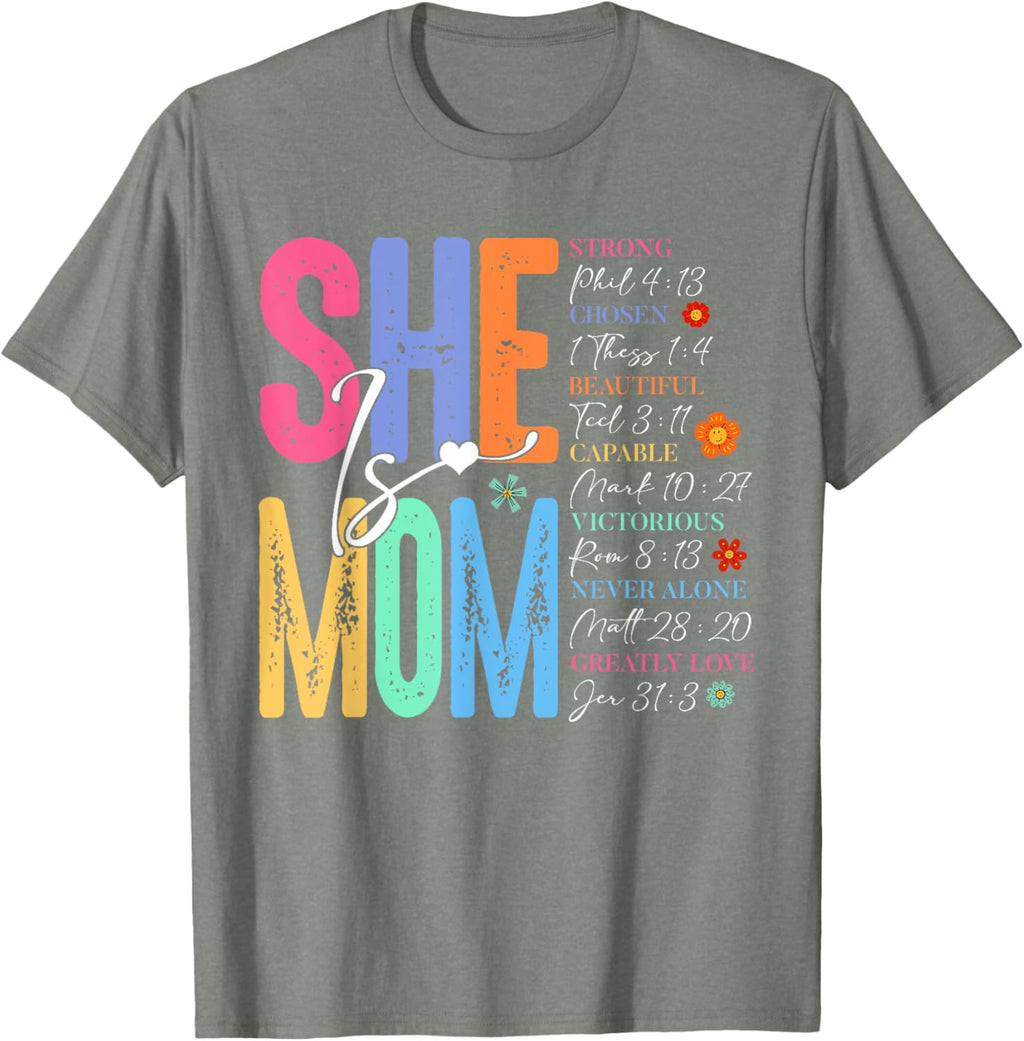 She Is Mom Christian Mother's Day Jesus Mama Religious Women