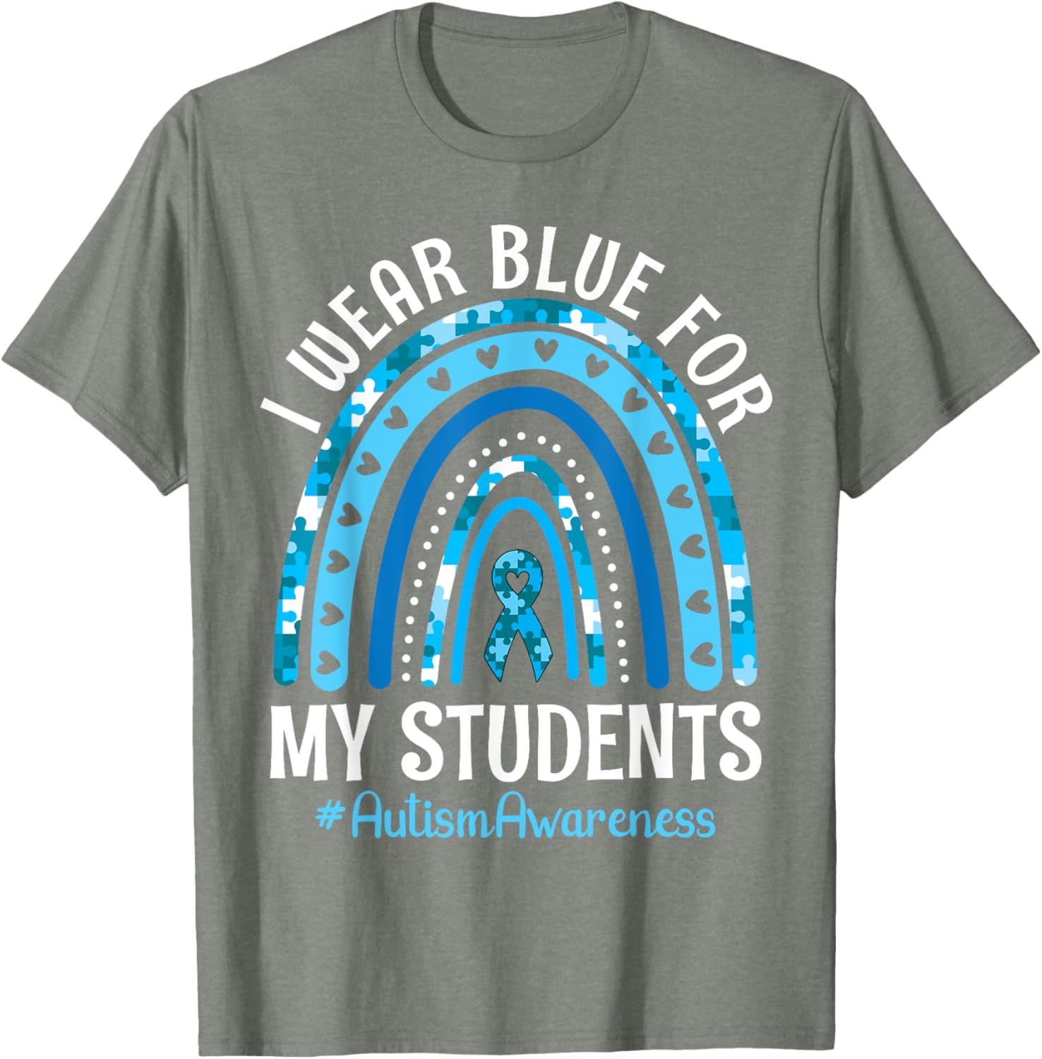 Happy Teacher I Wear Blue For My Students Autism Awareness