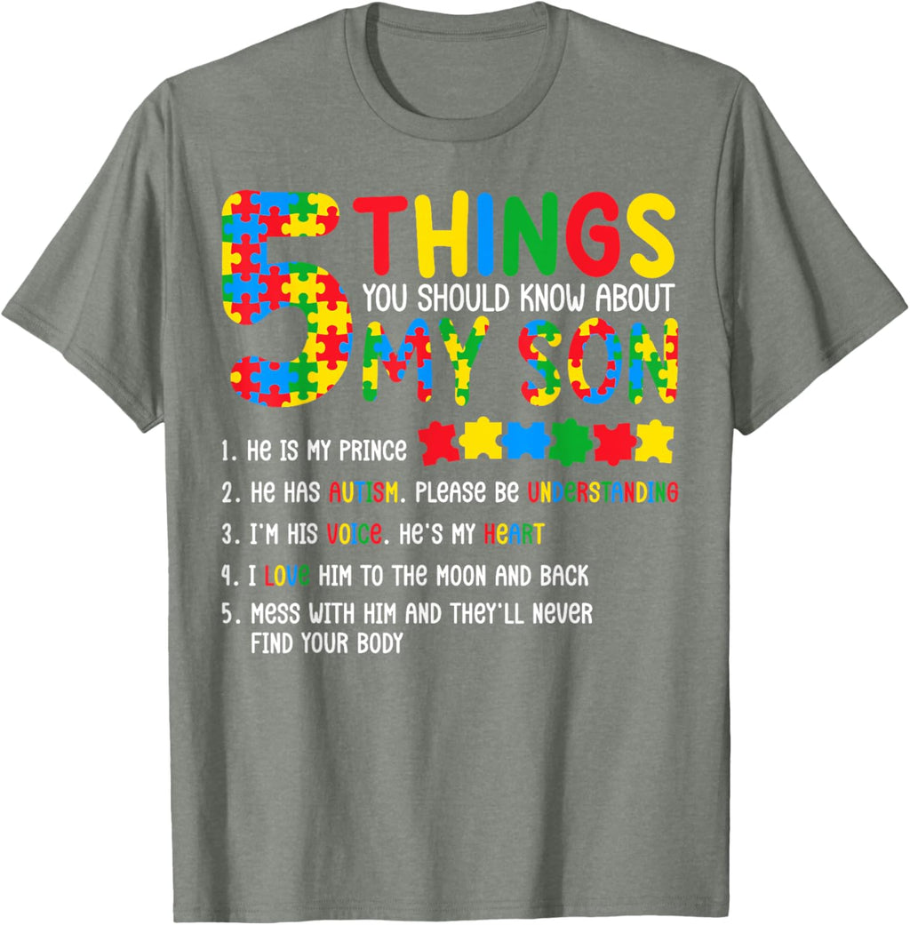 Autism Awareness Shirt 5 Things You Should Know About My Son