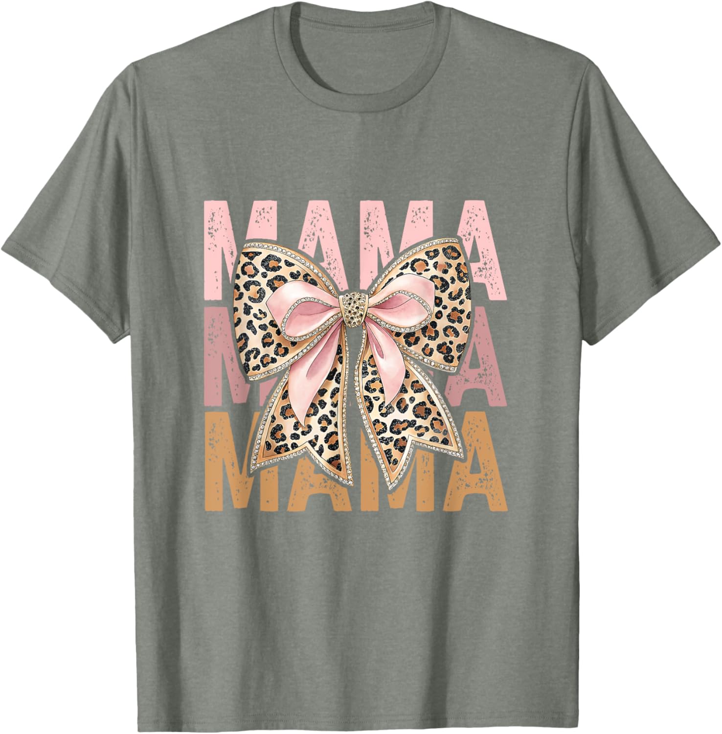 Retro Leopard Mama,Cute Mom Retro Coquette Bow Mother's Day