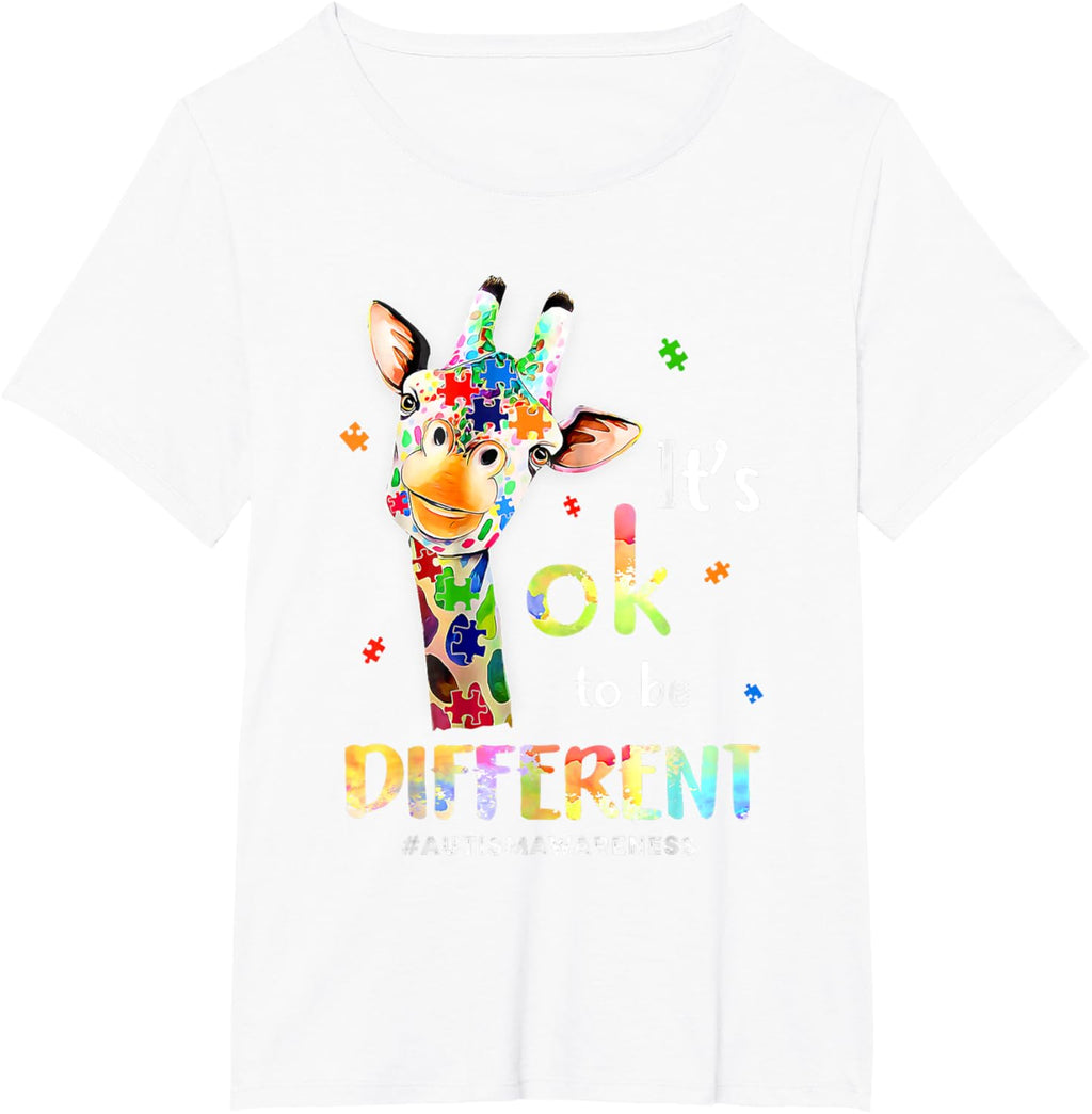 Autism Awareness Cute Giraffe Animal Its Ok To Be Different