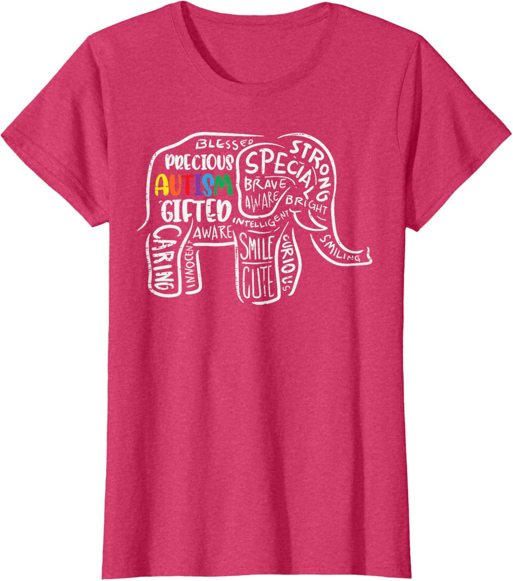 Autism Awareness Elephant Acceptance Autistic Men Women Kids
