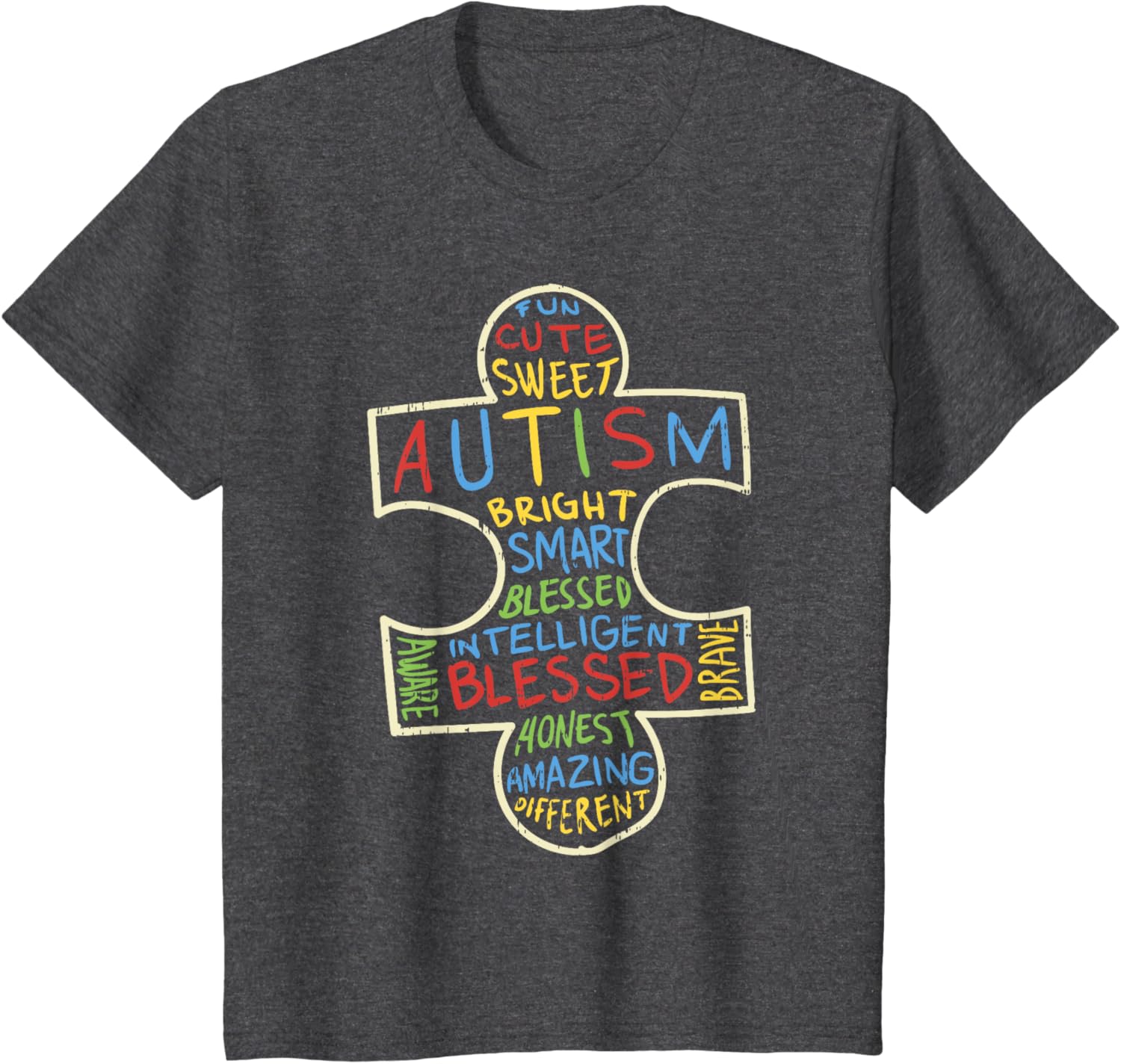 Autism Awareness Shirt Puzzle Piece Words Autistic Gift