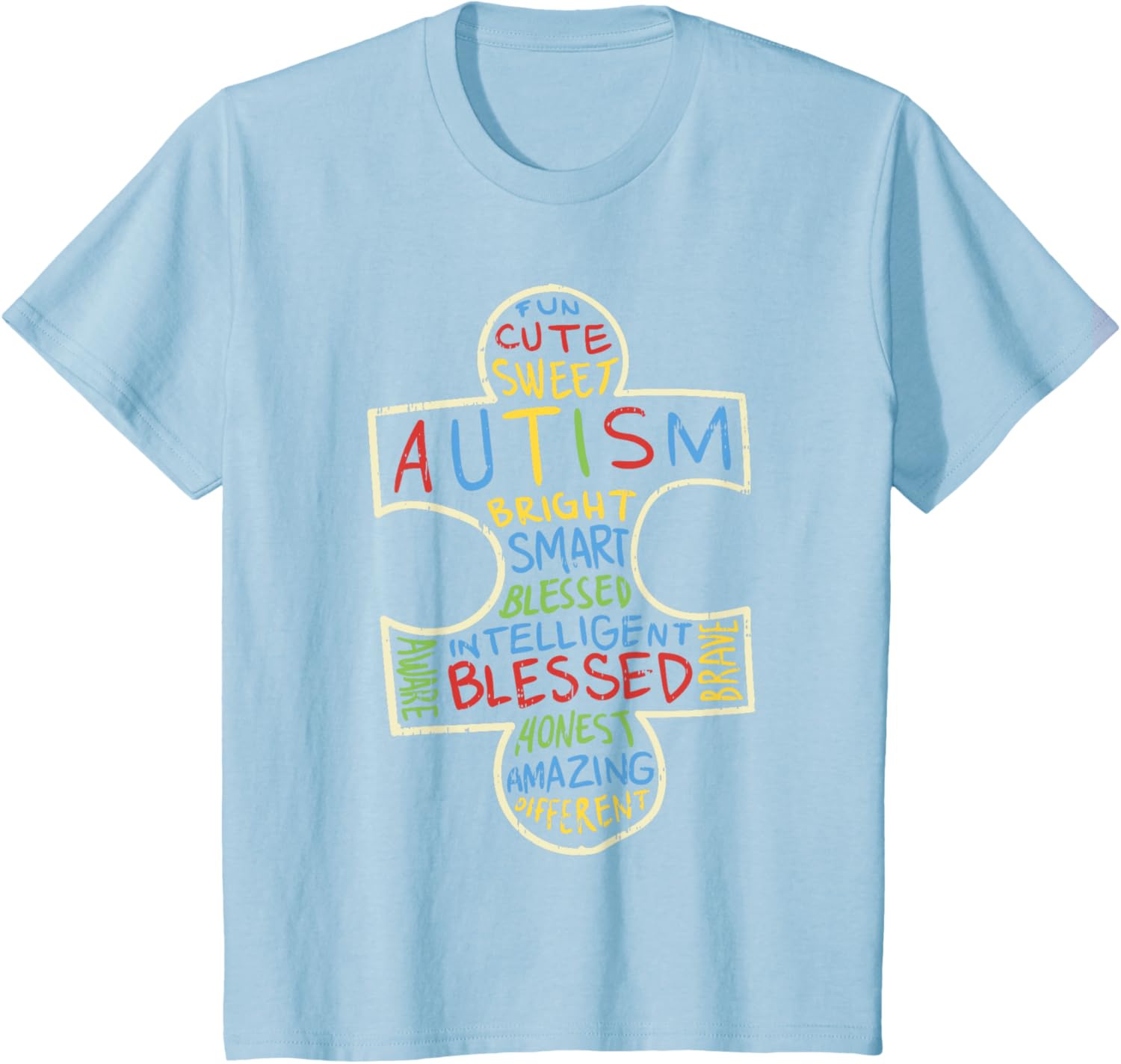 Autism Awareness Shirt Puzzle Piece Words Autistic Gift