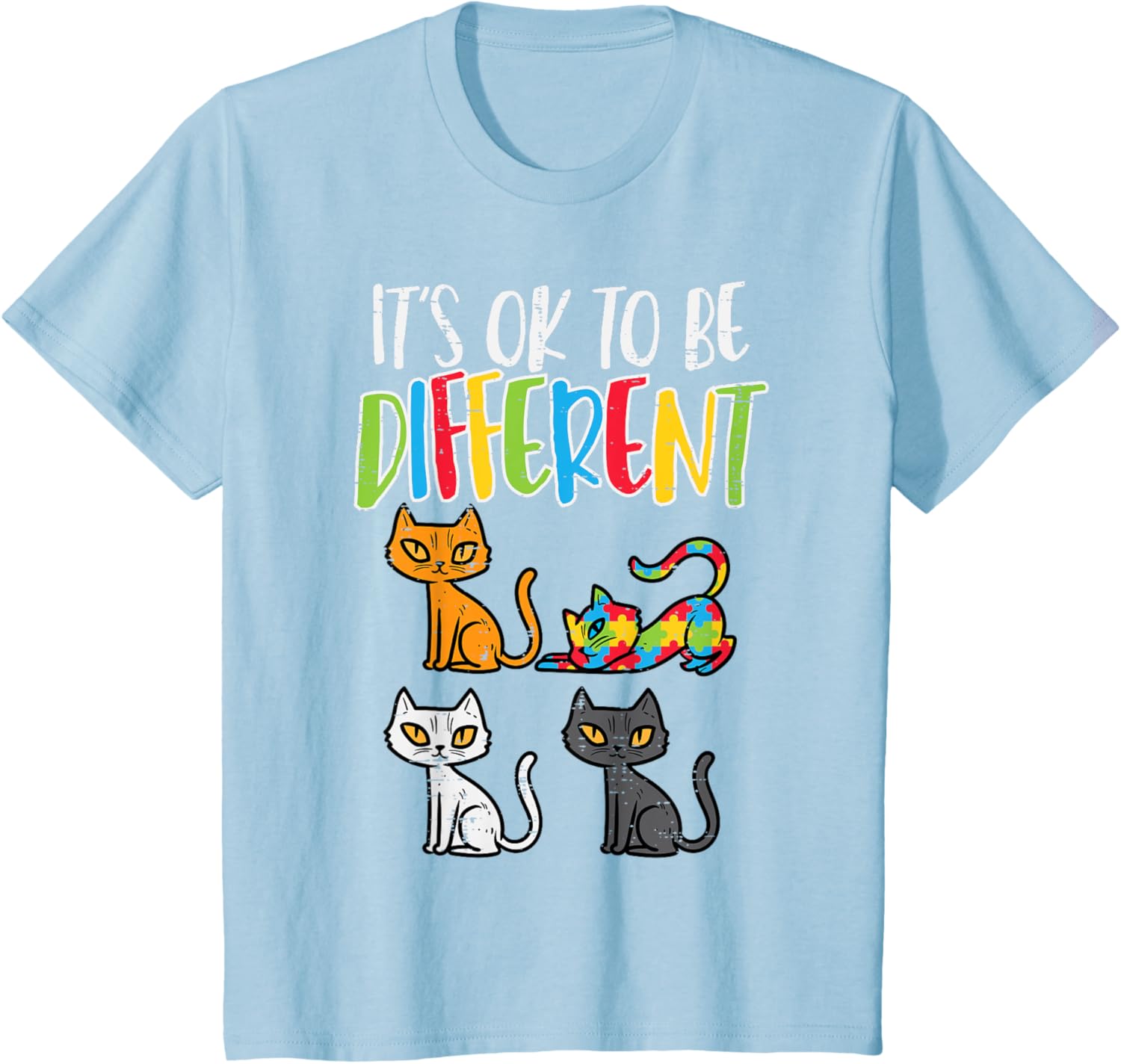 Its Ok To Be Different Cat Puzzle Cute Autism Awareness Kids