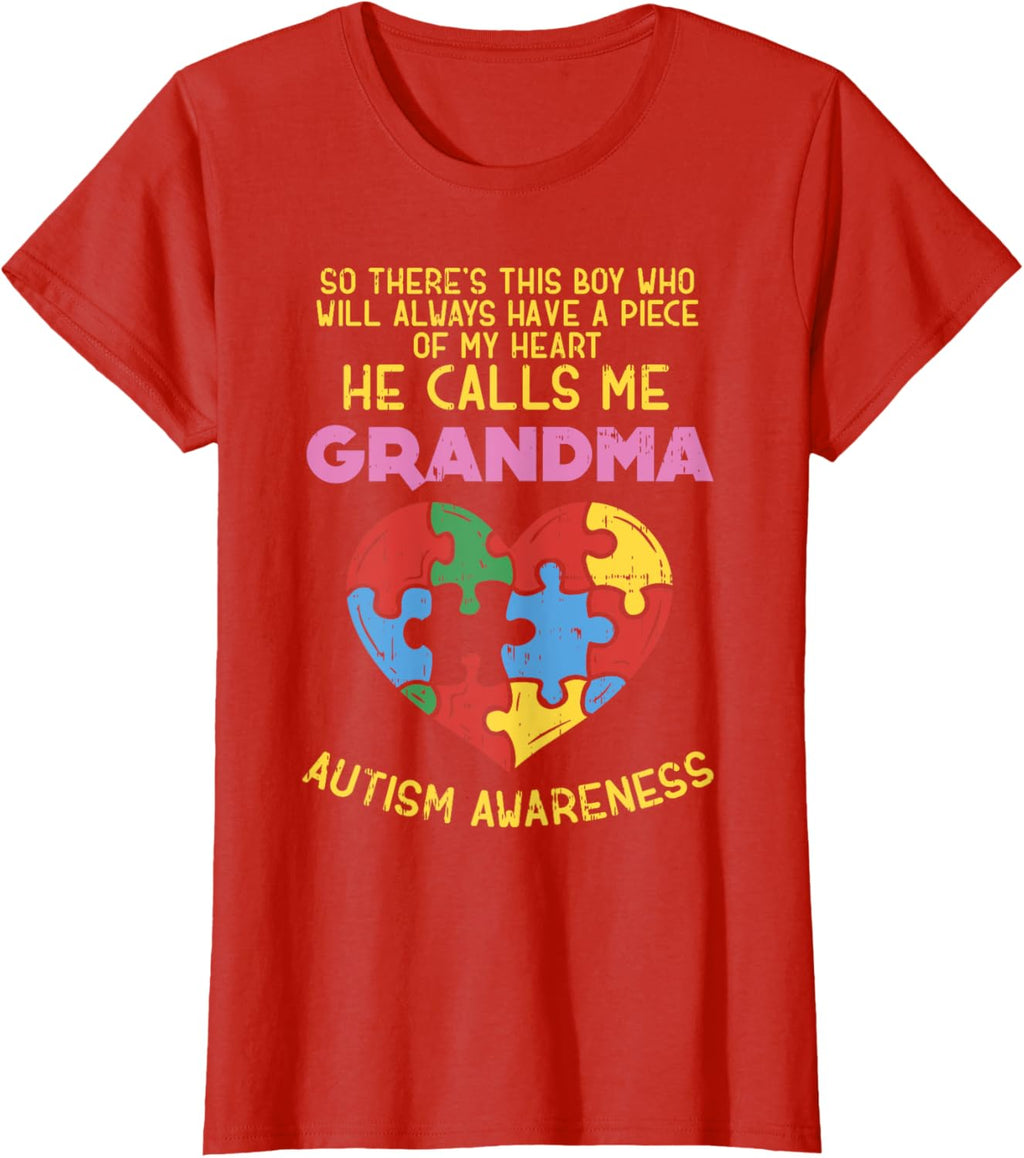 Grandma Autism Awareness Shirt Austistic Boy Piece My Heart
