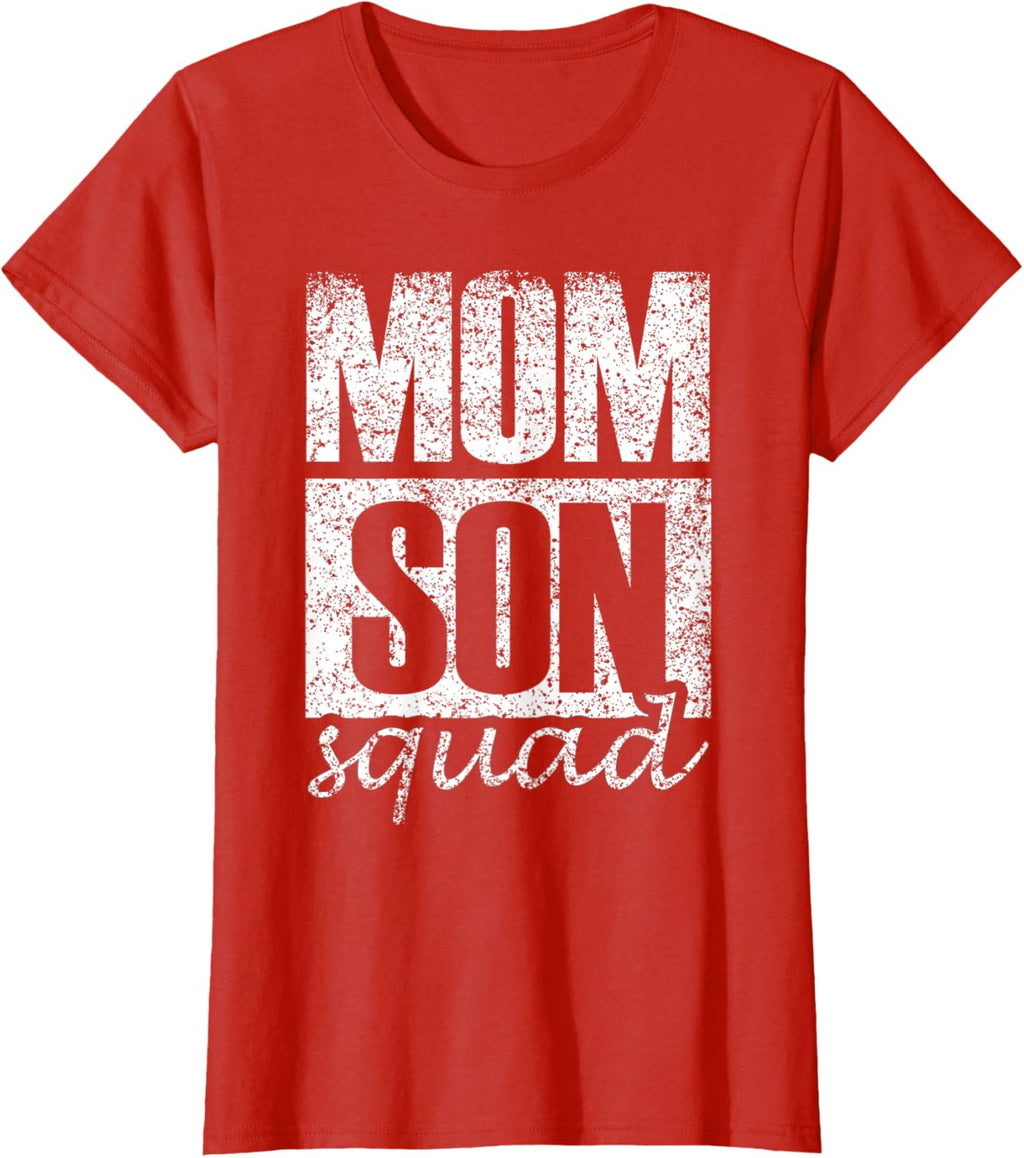 Mama Mom Son Mothers Day Love Mama Mommy Son Squad Mother's Day Matching Mom Sons Mother Son T-Shirt, Small, Black