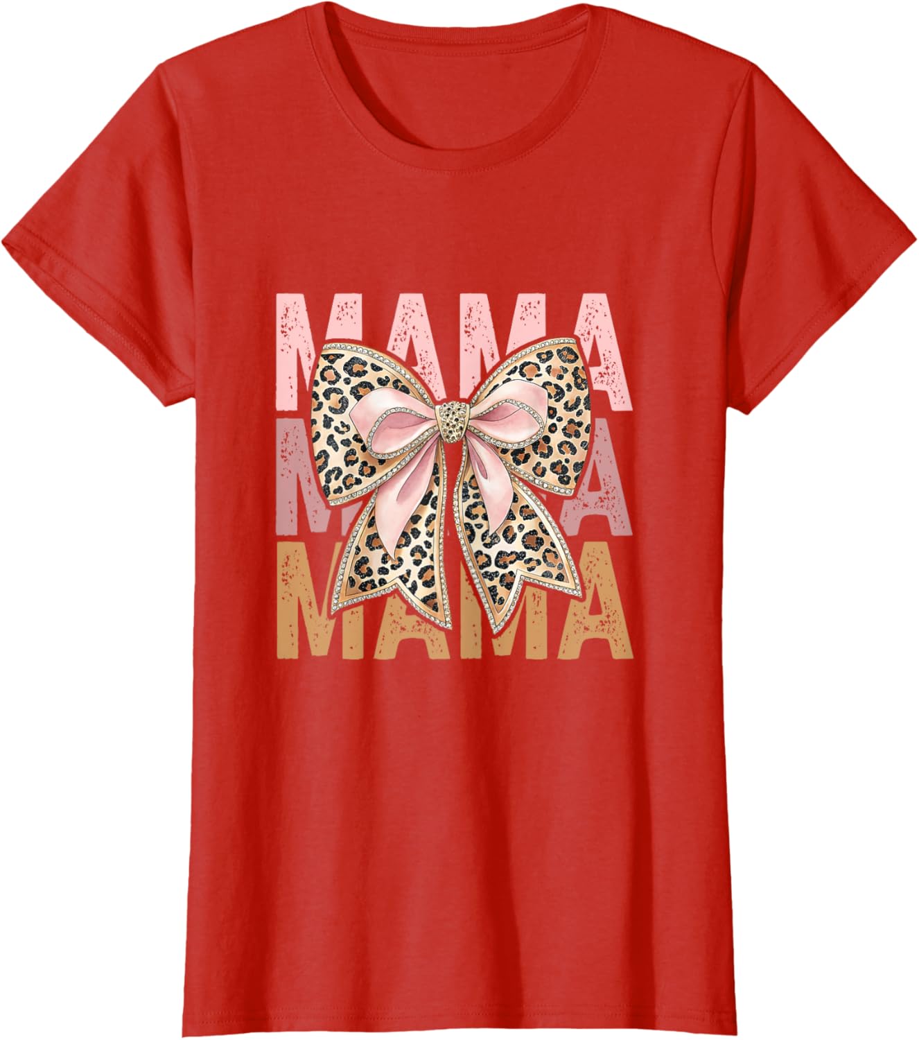 Retro Leopard Mama,Cute Mom Retro Coquette Bow Mother's Day