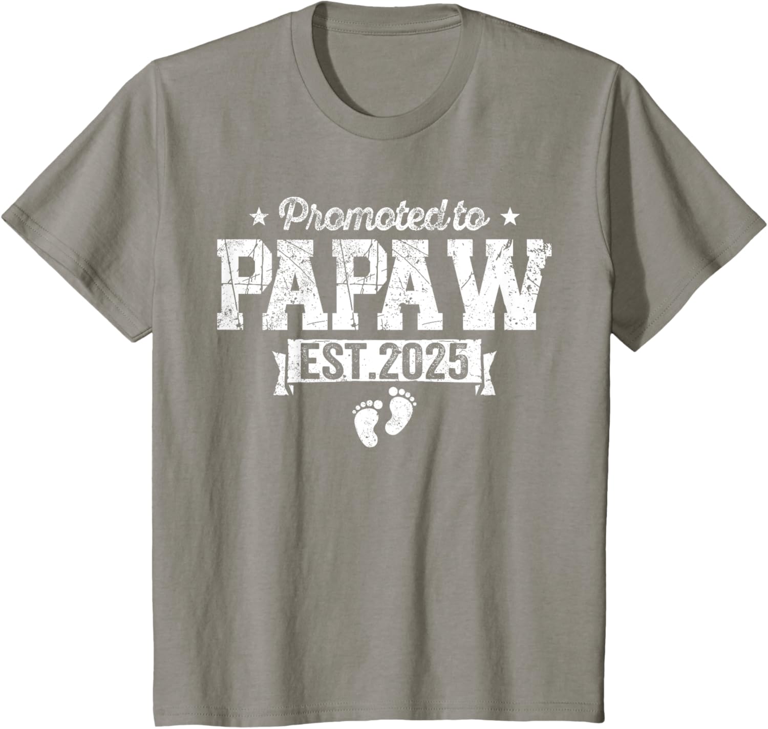 Retro Promoted To Papaw 2025 New Papaw First Father's Day T-Shirt, Small, Black
