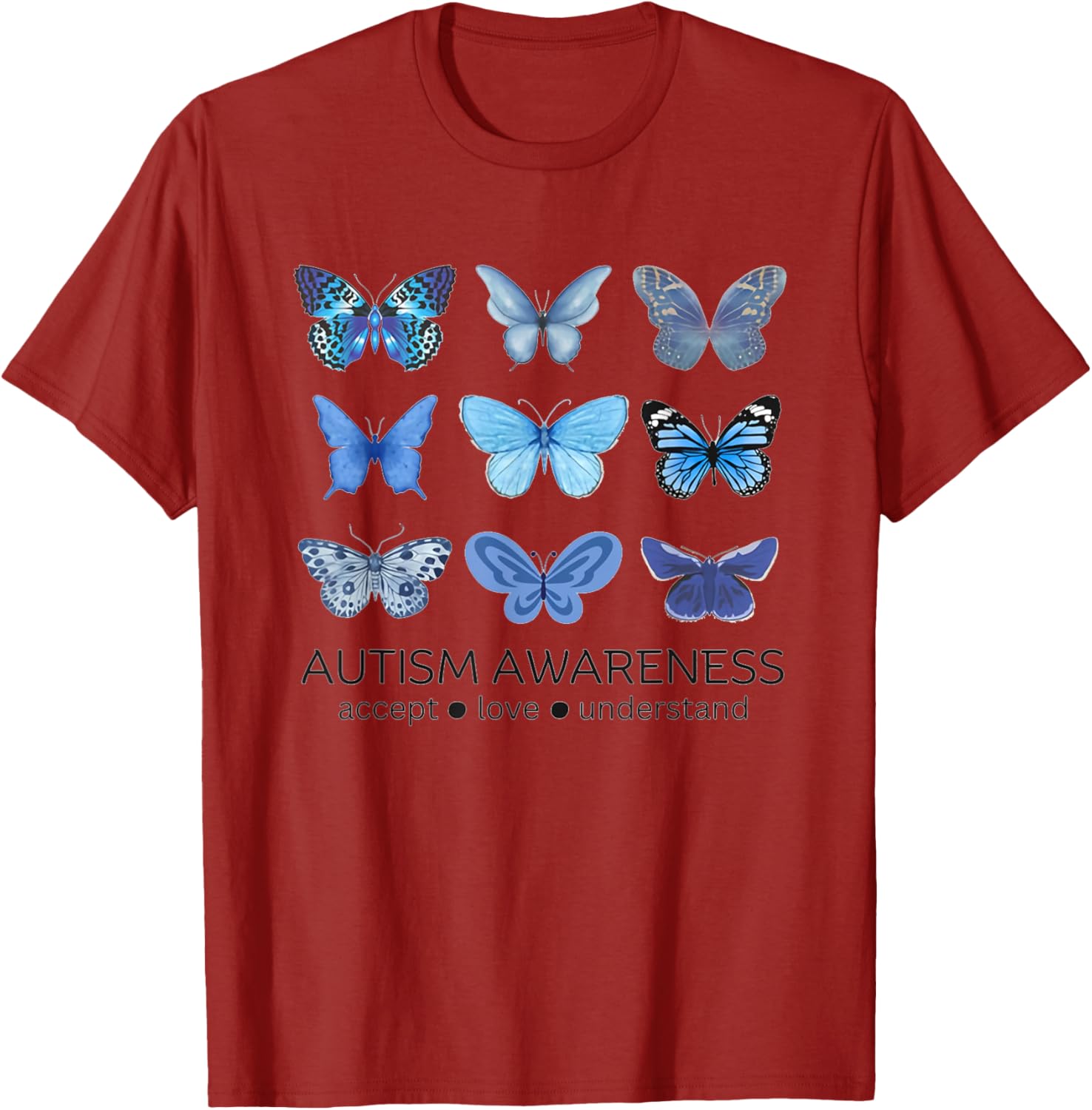 Women In April We Wear Blue Butterfly Autism Mental Health