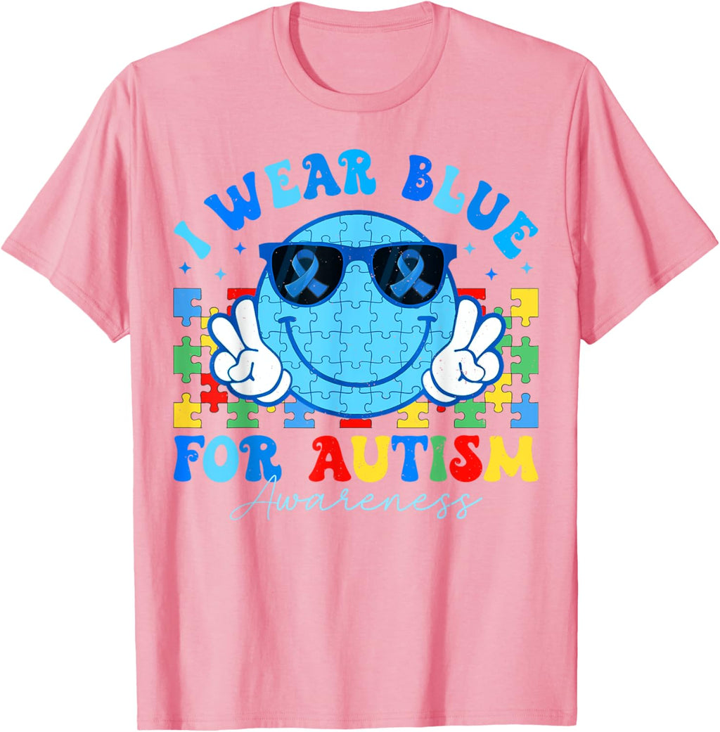 I Wear Blue For Autism Awareness Month Teacher Kids Boys