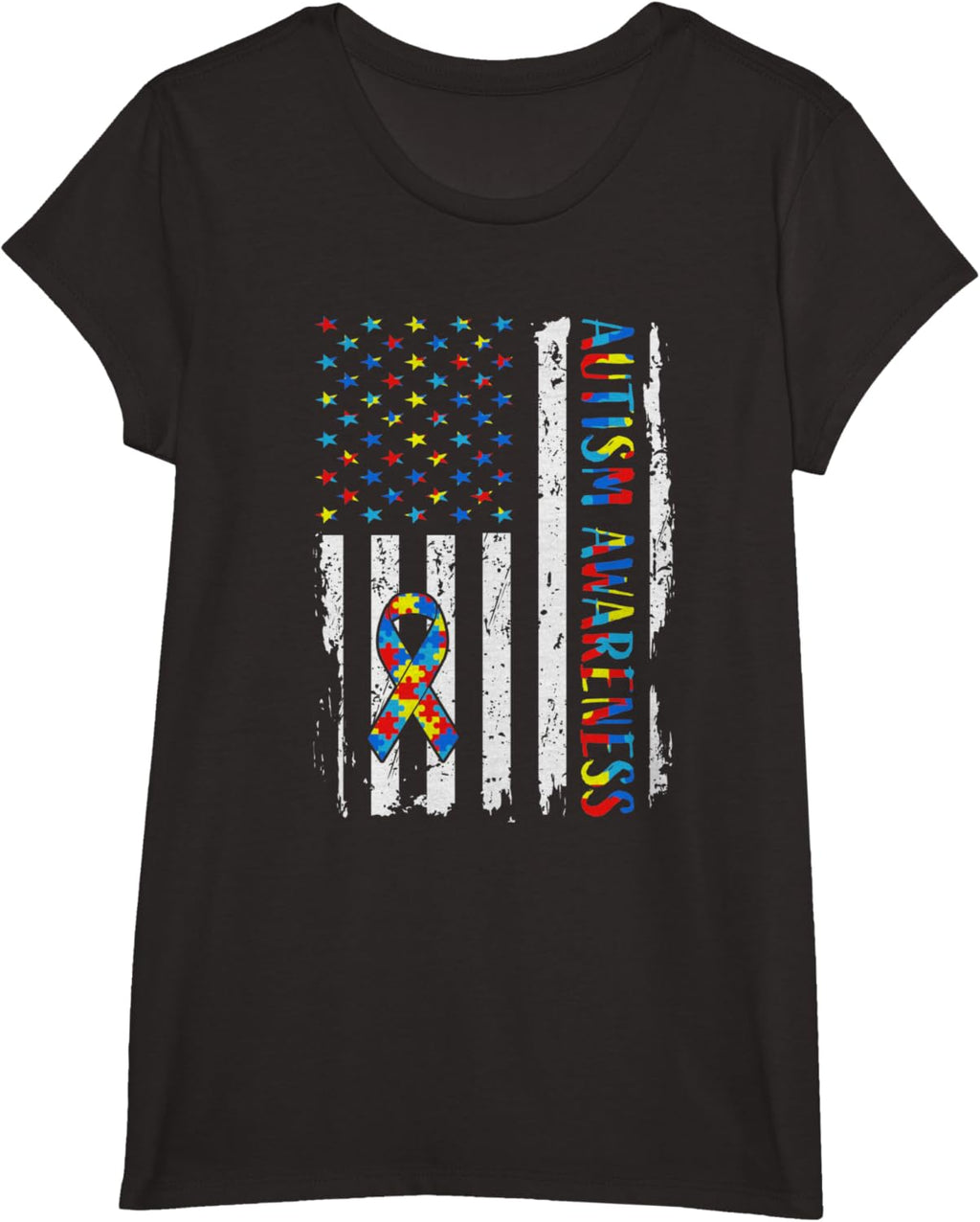 Autism Awareness Mom Dad USA flag Autistic Awareness Autism
