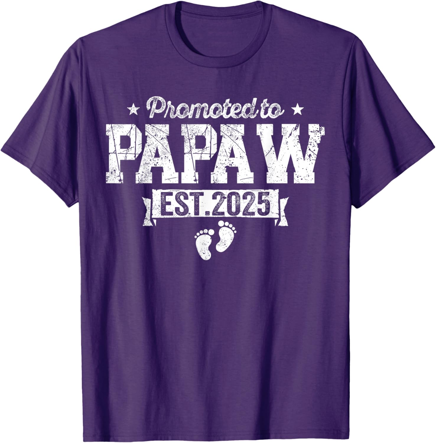 Retro Promoted To Papaw 2025 New Papaw First Father's Day T-Shirt, Small, Black