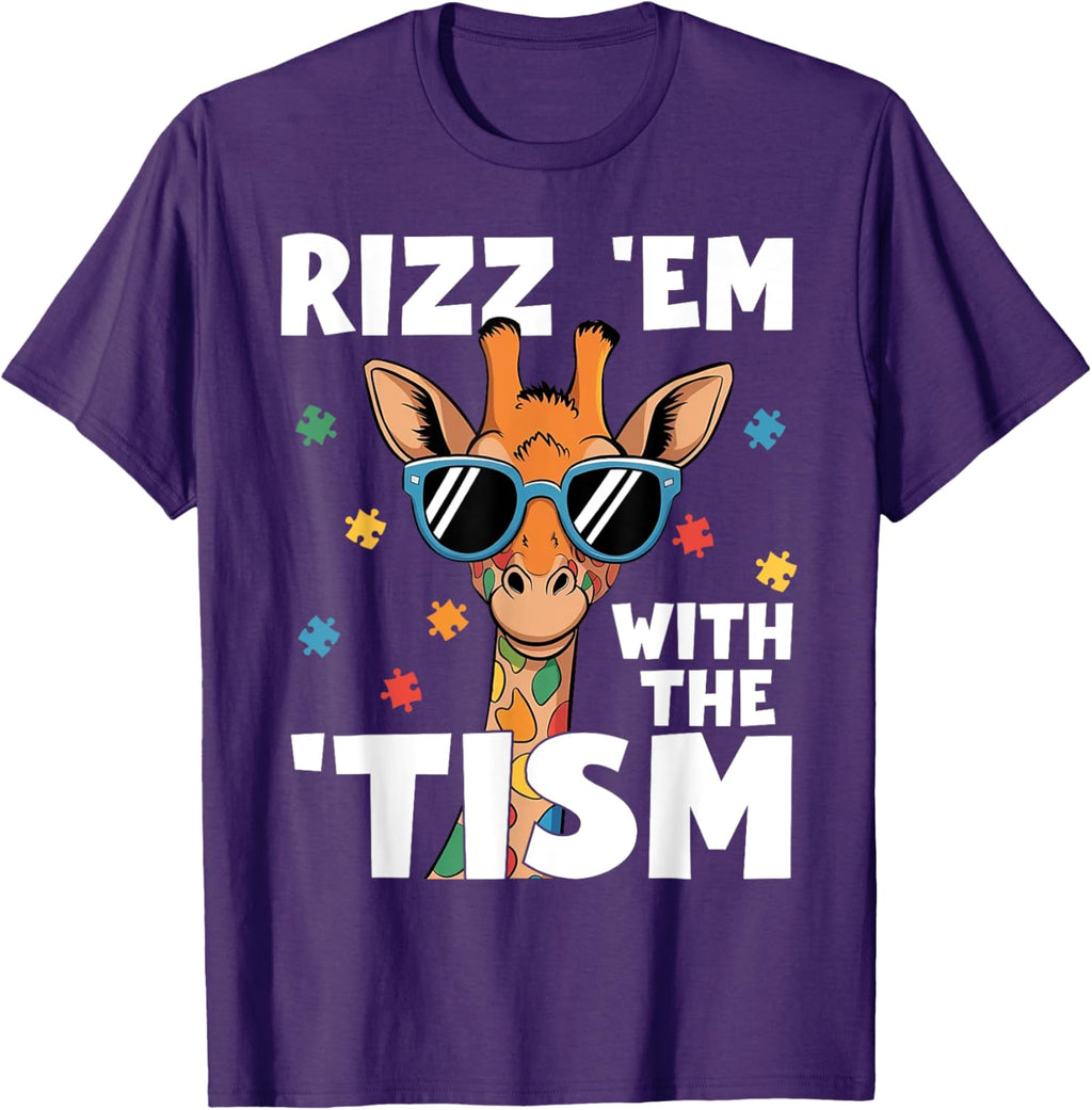 Rizz em with the tism Autism Giraffe Funny Autism Awareness
