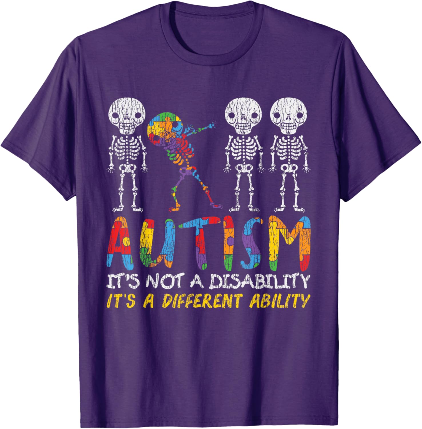 Autism Awerness - Skeleton Dabbing Autistic Kids Awareness
