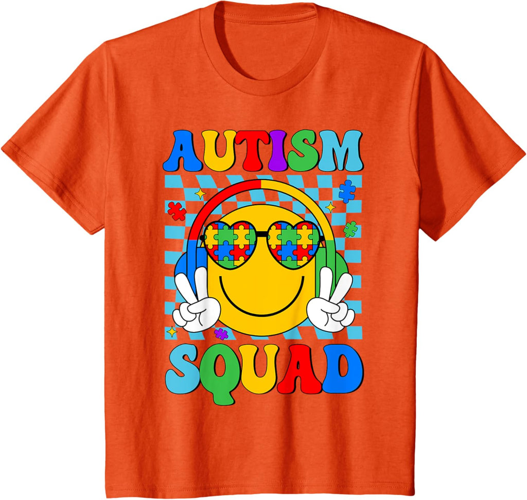 Autism Awareness Autism Squad Support Smile Face Women Men
