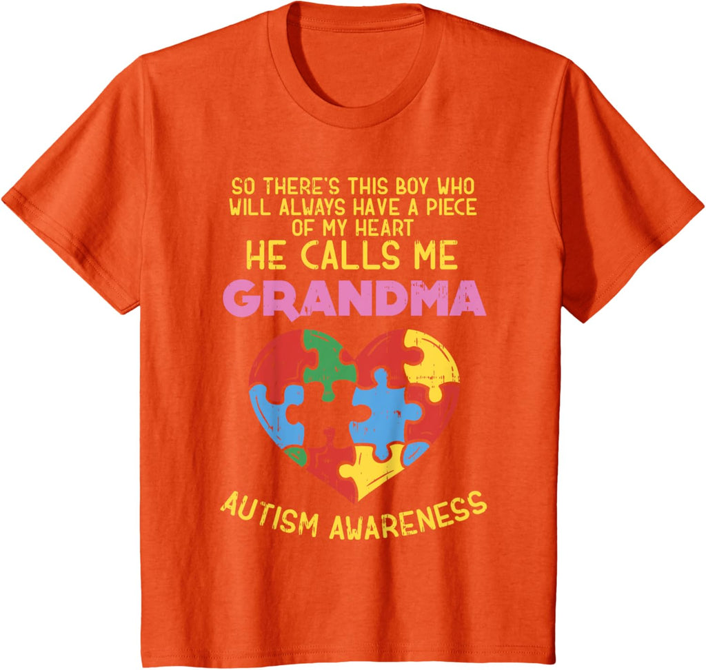 Grandma Autism Awareness Shirt Austistic Boy Piece My Heart