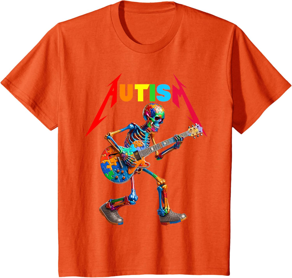 Autism Skeleton Guitar Rock Puzzle Music Autism Awareness