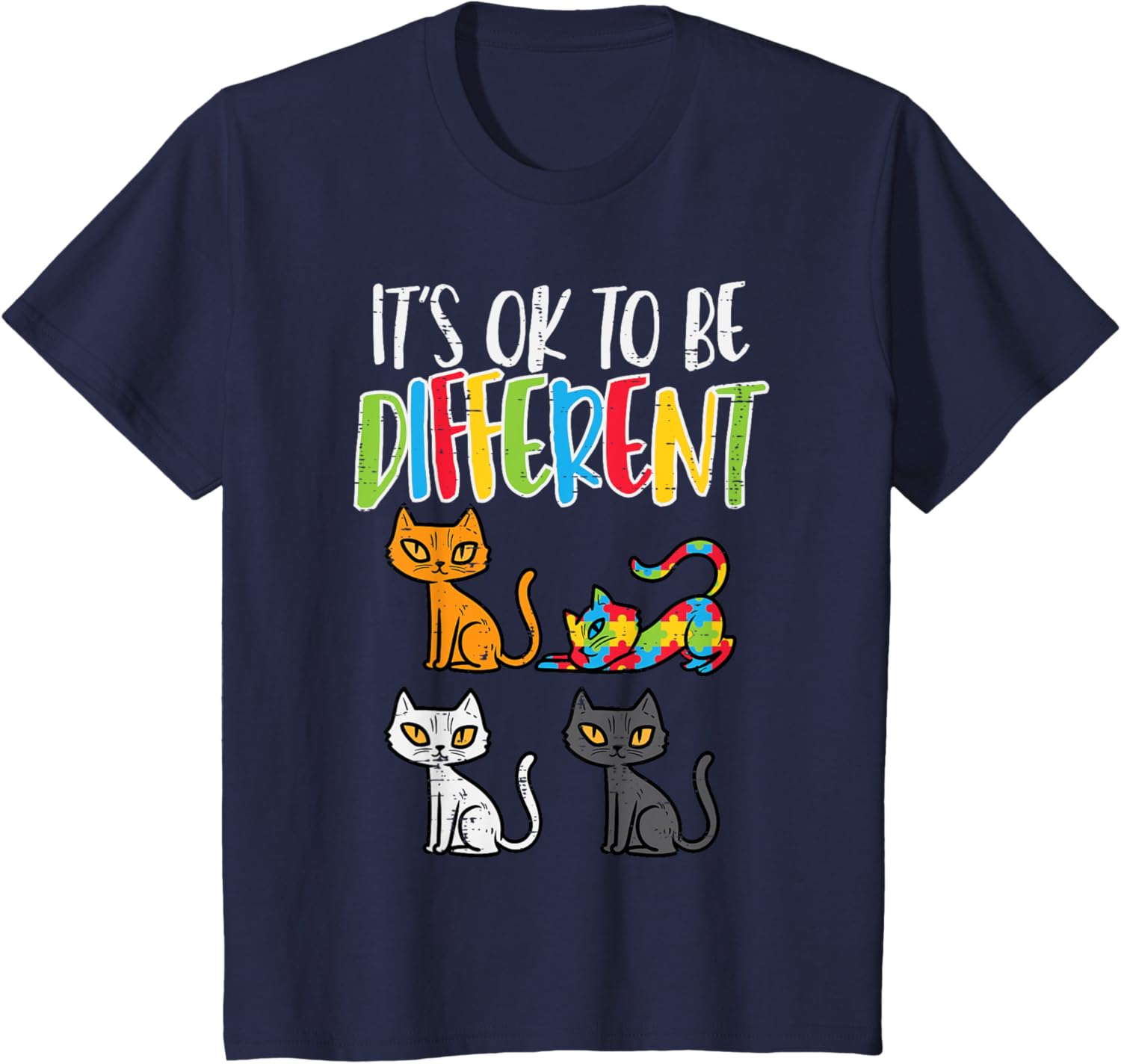 Its Ok To Be Different Cat Puzzle Cute Autism Awareness Kids