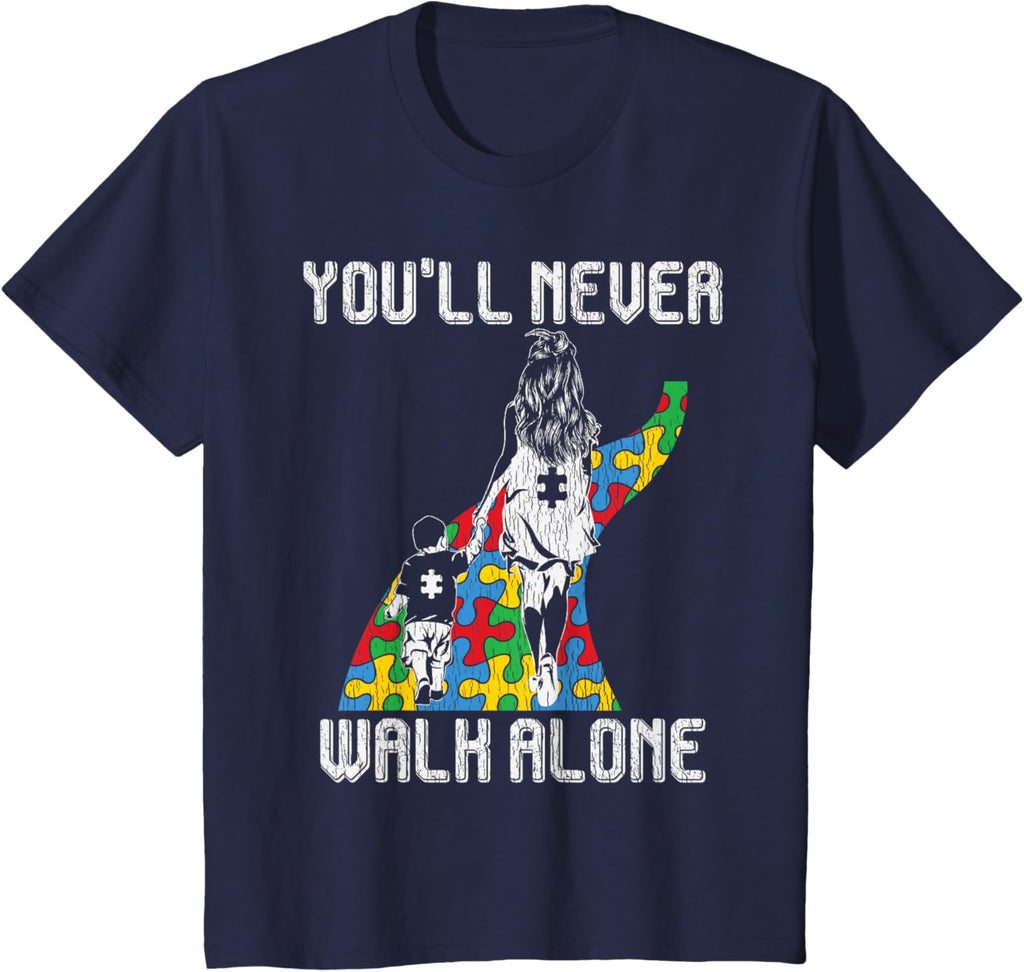 Vintage Mother Son Family Autistic Kids Autism Awareness Mom