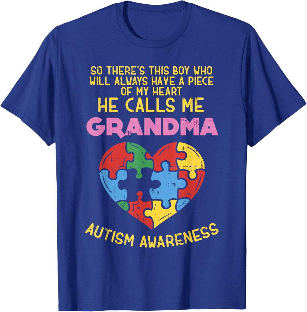 Grandma Autism Awareness Shirt Austistic Boy Piece My Heart