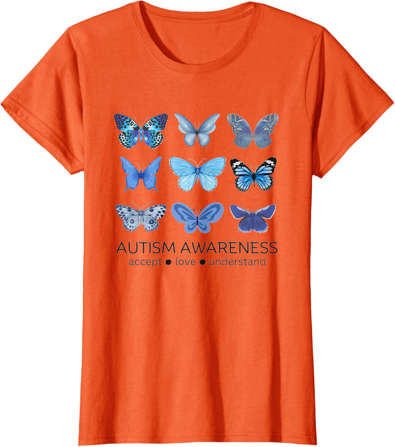 Women In April We Wear Blue Butterfly Autism Mental Health