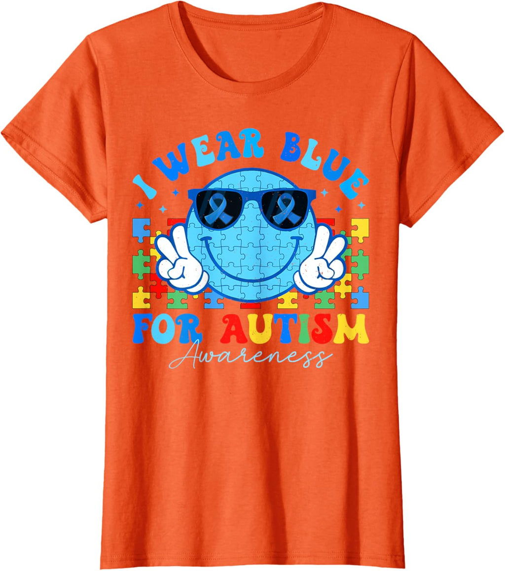 I Wear Blue For Autism Awareness Month Teacher Kids Boys