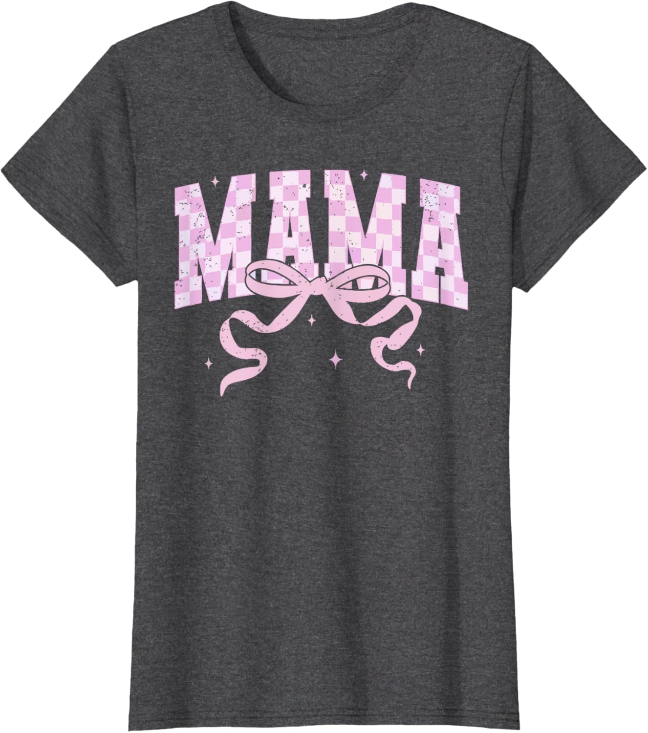 Retro Checkered Mama Coquette Mother's Day Pink Bow