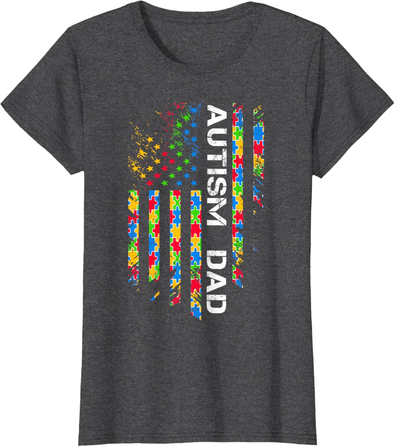 Autism Dad Awareness American Flag USA