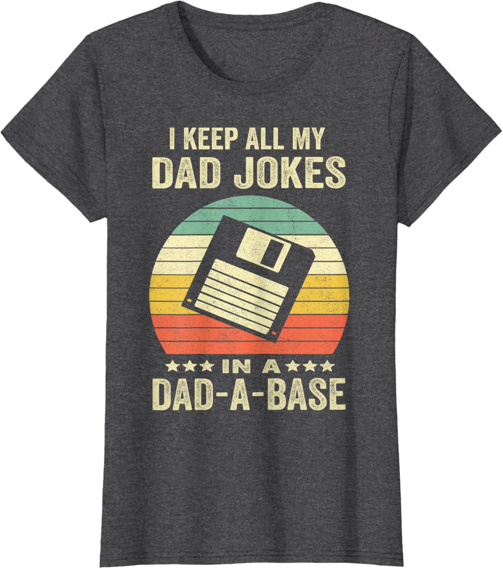 Mens Funny dad jokes in dad-a-base vintage for father's day